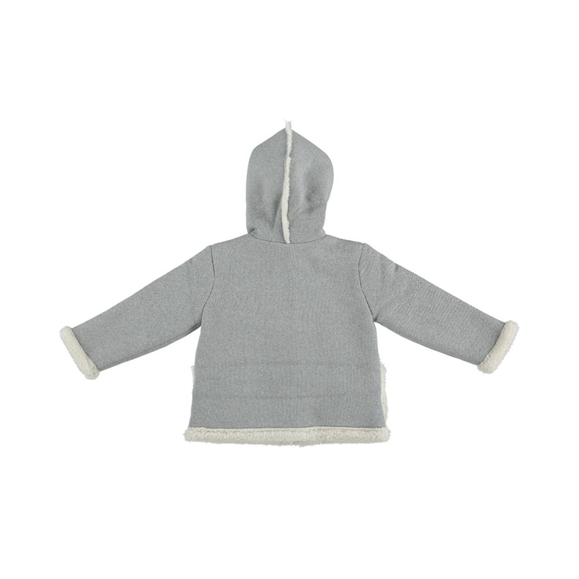 Felpa grigia con zip centrale, interno in faux fur ecru FRUGOO vista1