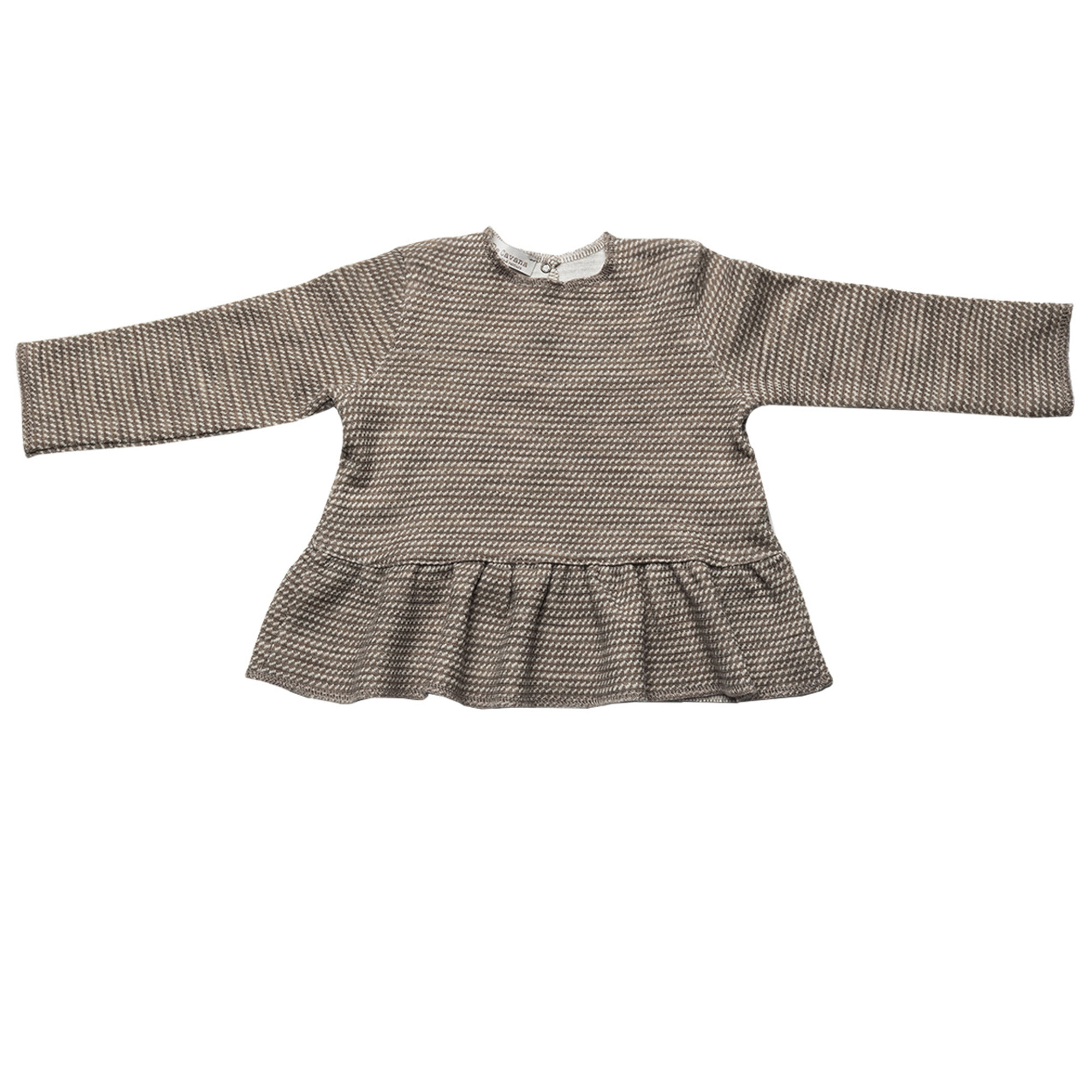 Maglia in cotone beige e bianca DE CAVANA vista0