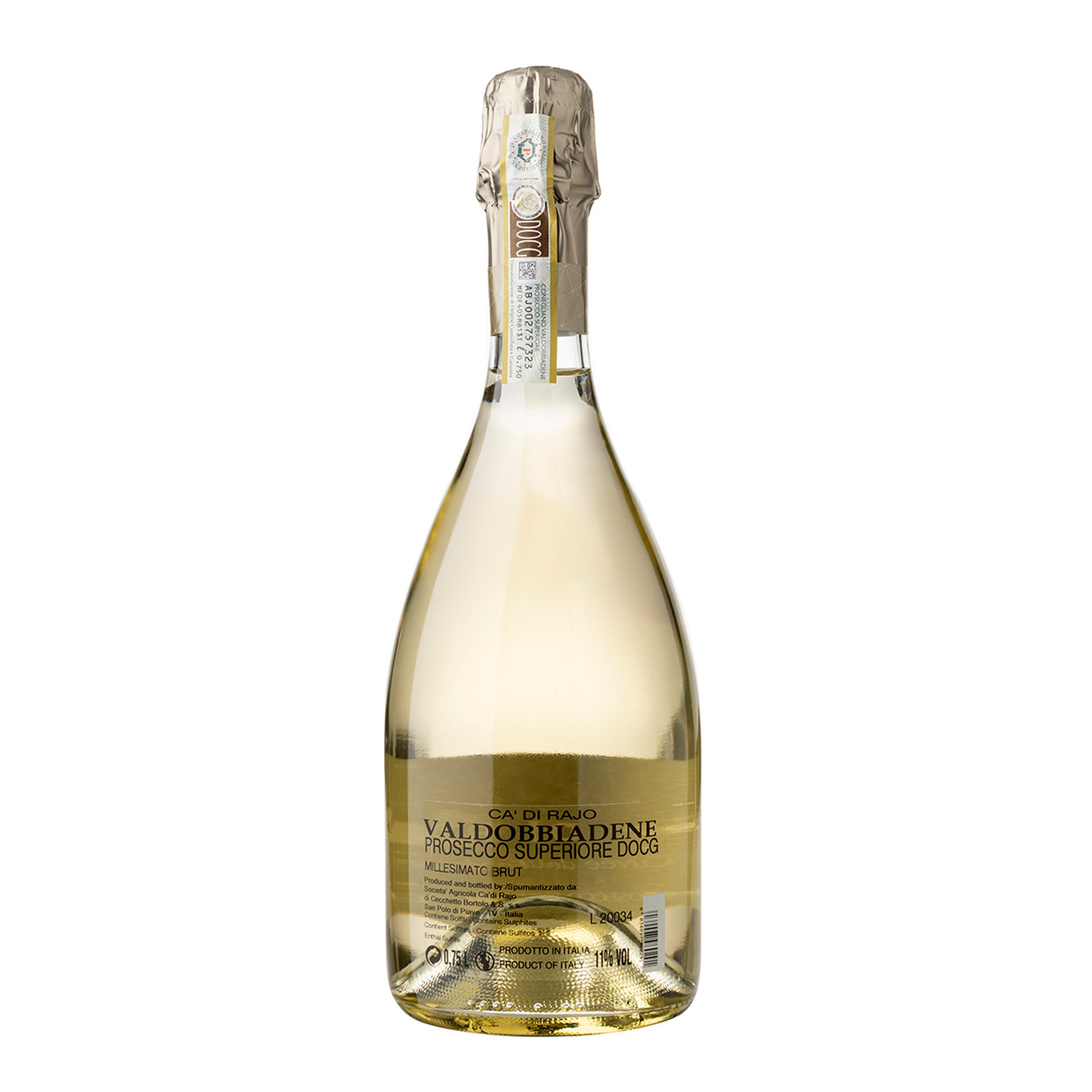 3 bouteilles - Cuvée du Fondateur Valdobbiadene Prosecco Superiore Millesimato DOCG Brut Ca' di Rajo vista1