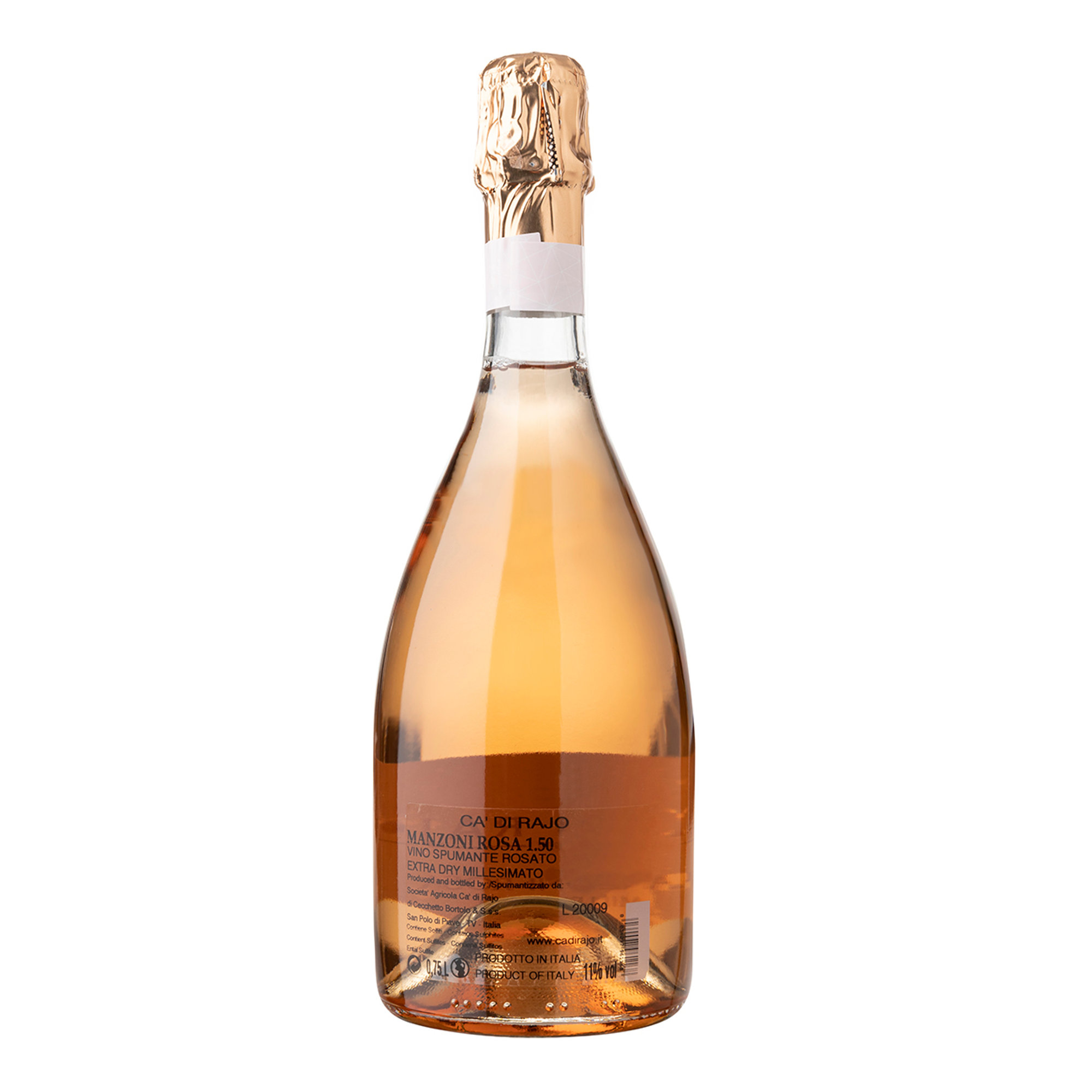 3 bottiglie - Manzoni rosa Spumante Ca' di Rajo vista1