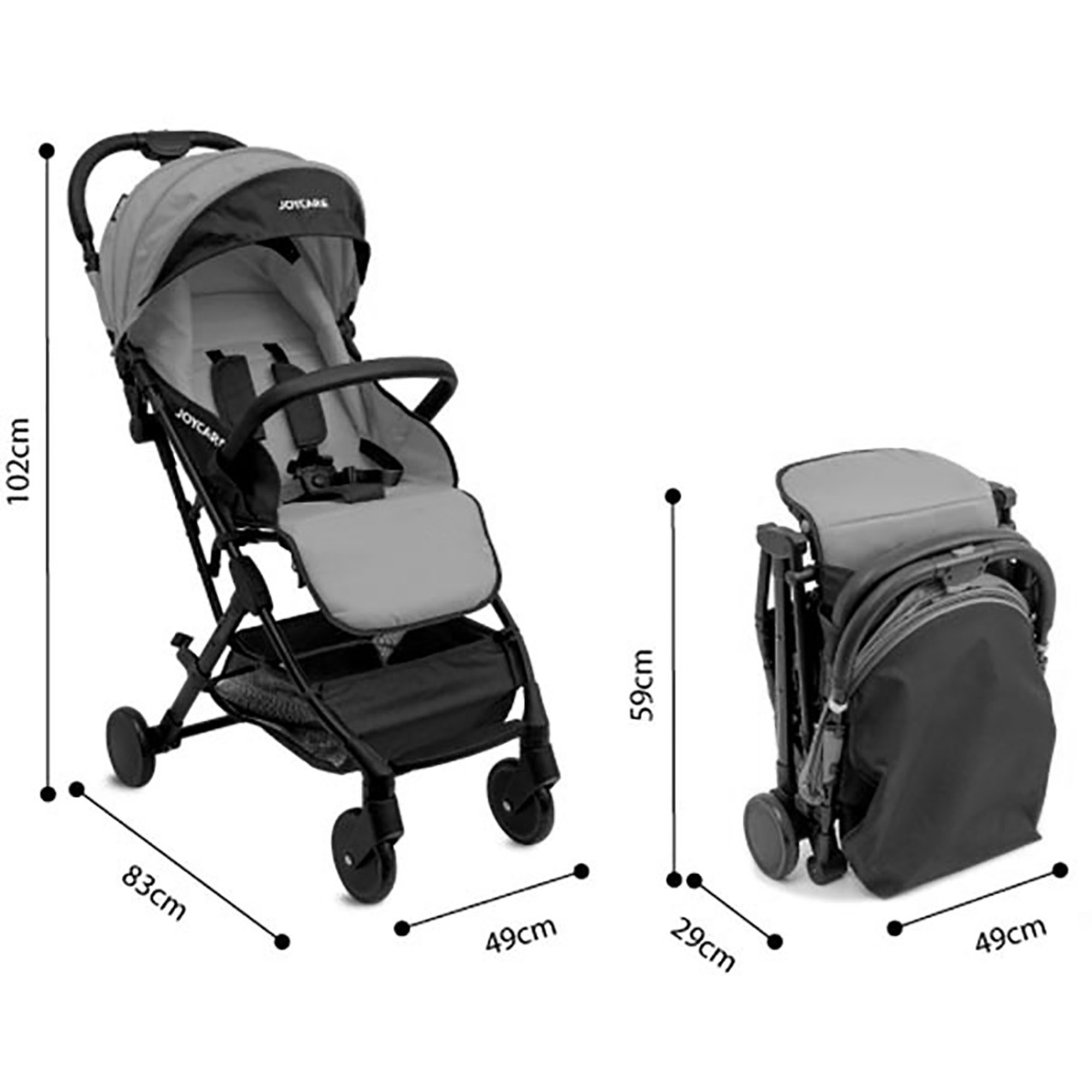 Passeggino COMODO chiusura a 3, blu Joycare bambino vista13