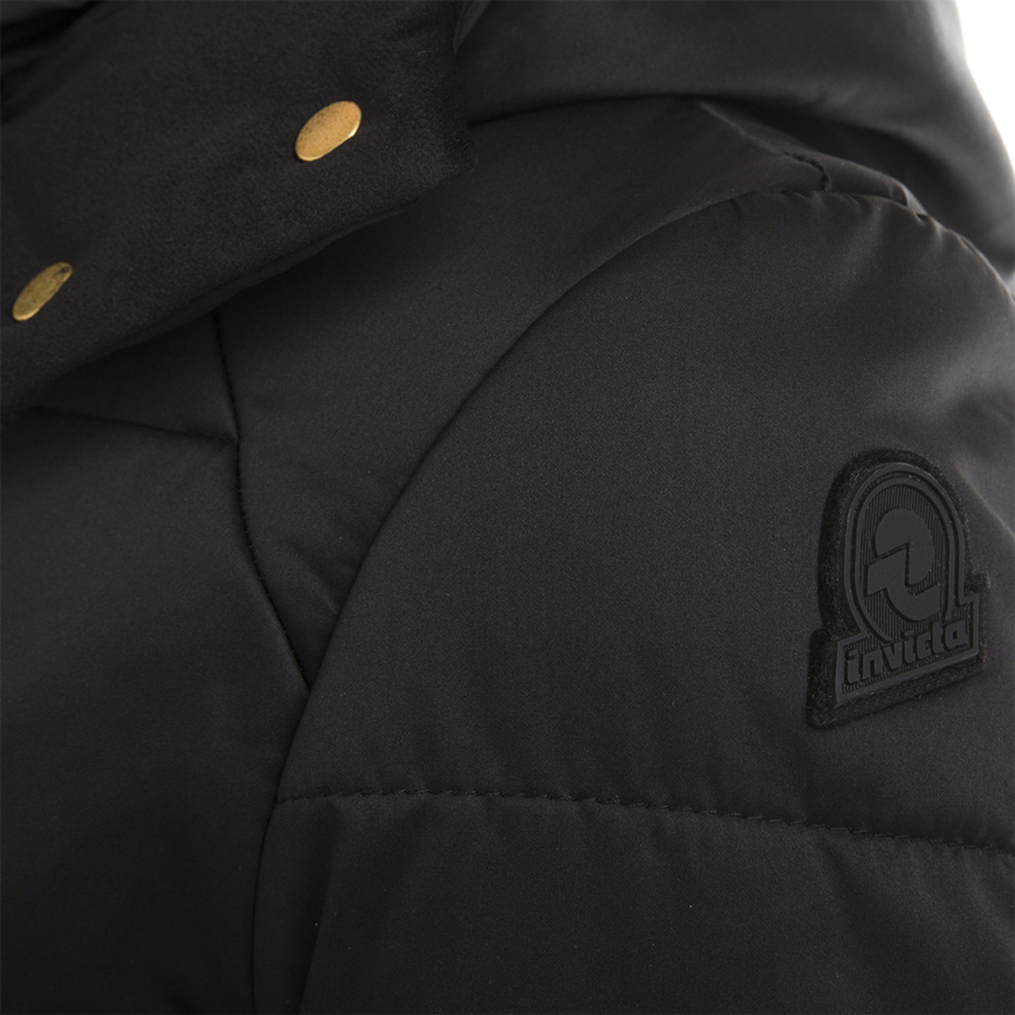 Piumino donna con cintura elastica in vita nero Invicta vista3