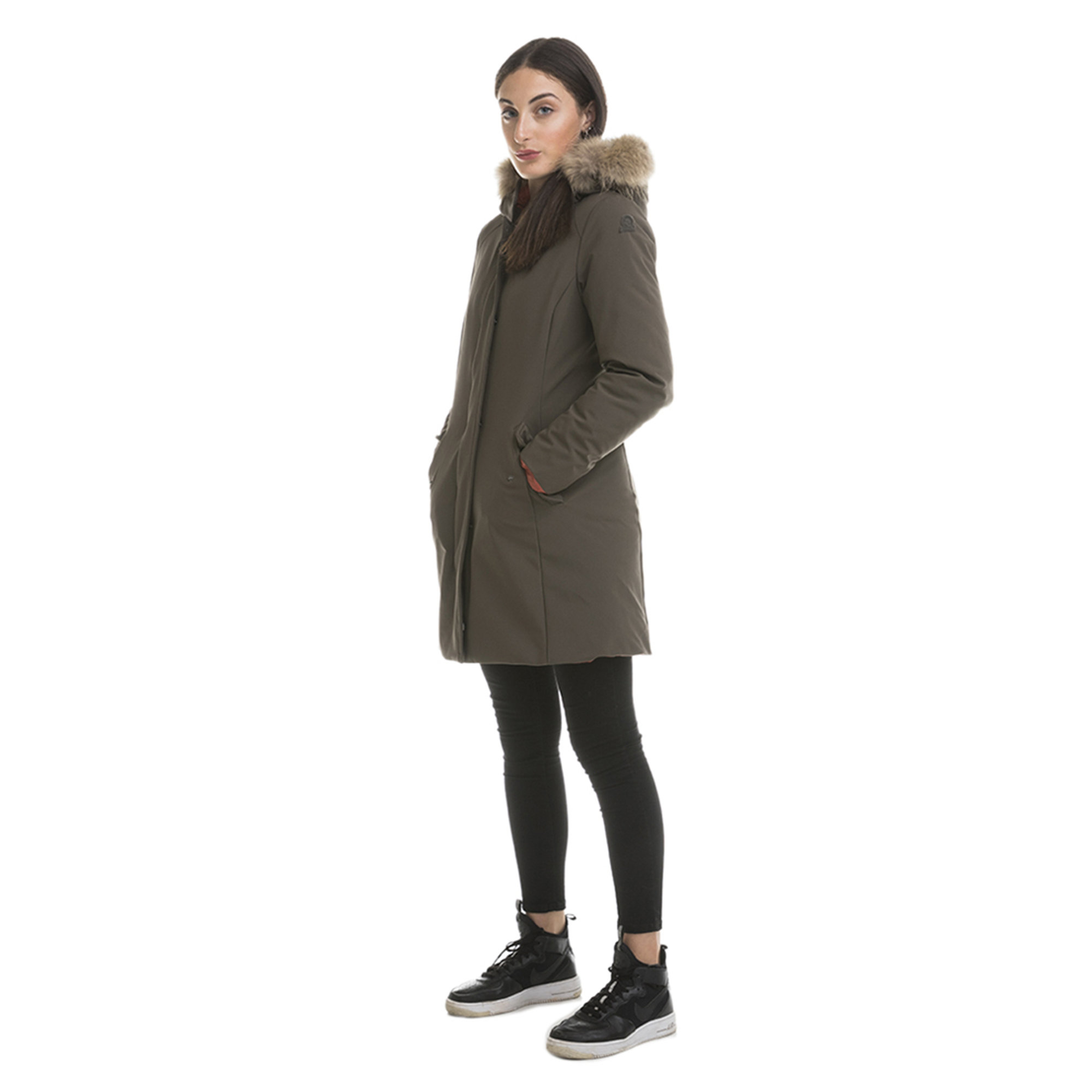 Parka donna con cappuccio fango Invicta vista1
