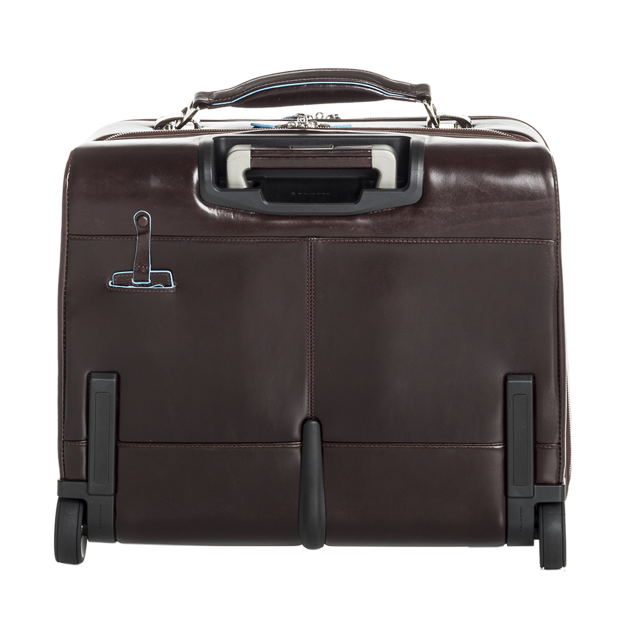 Cartella con trolley sistem in pelle marrone Piquadro vista2
