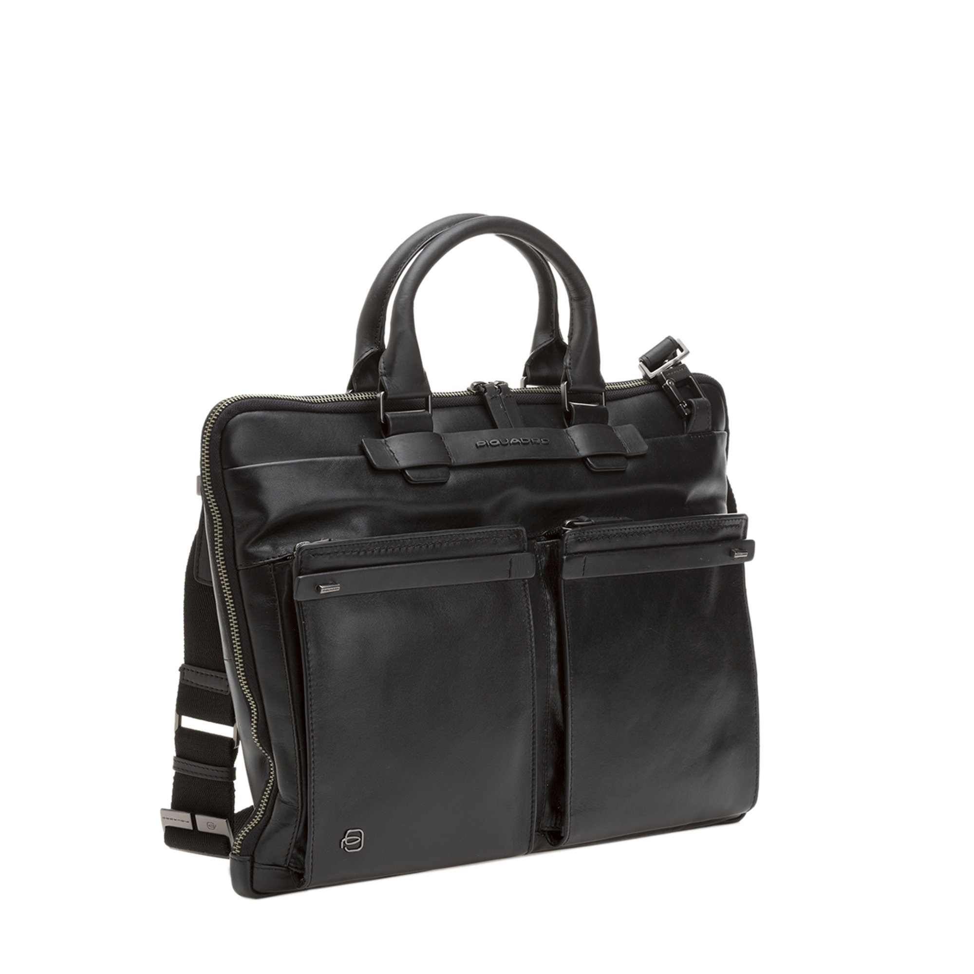 Cartella a due manici con maxi tasche nera Piquadro vista2
