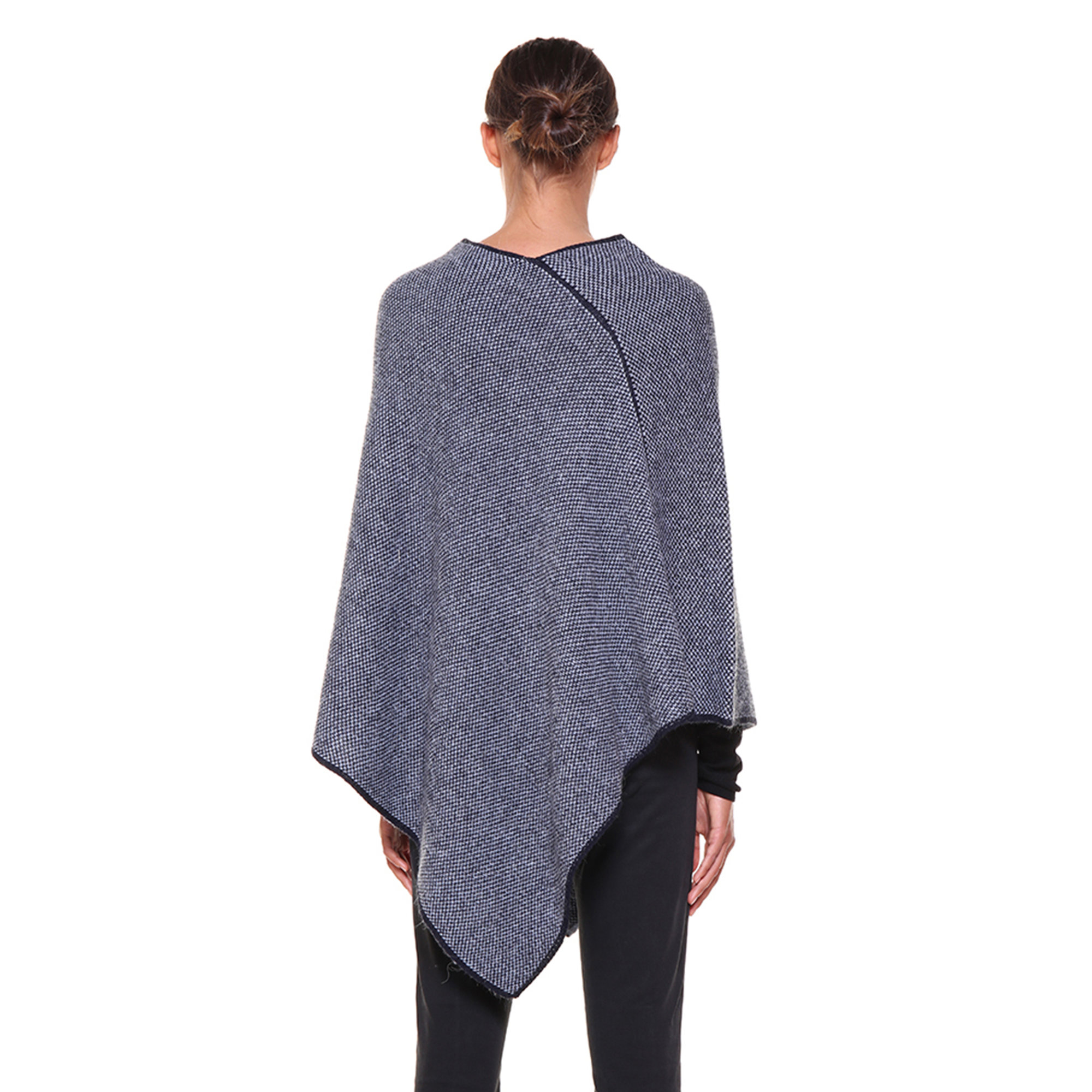 Poncho a punta celeste Mandel Accessori vista1