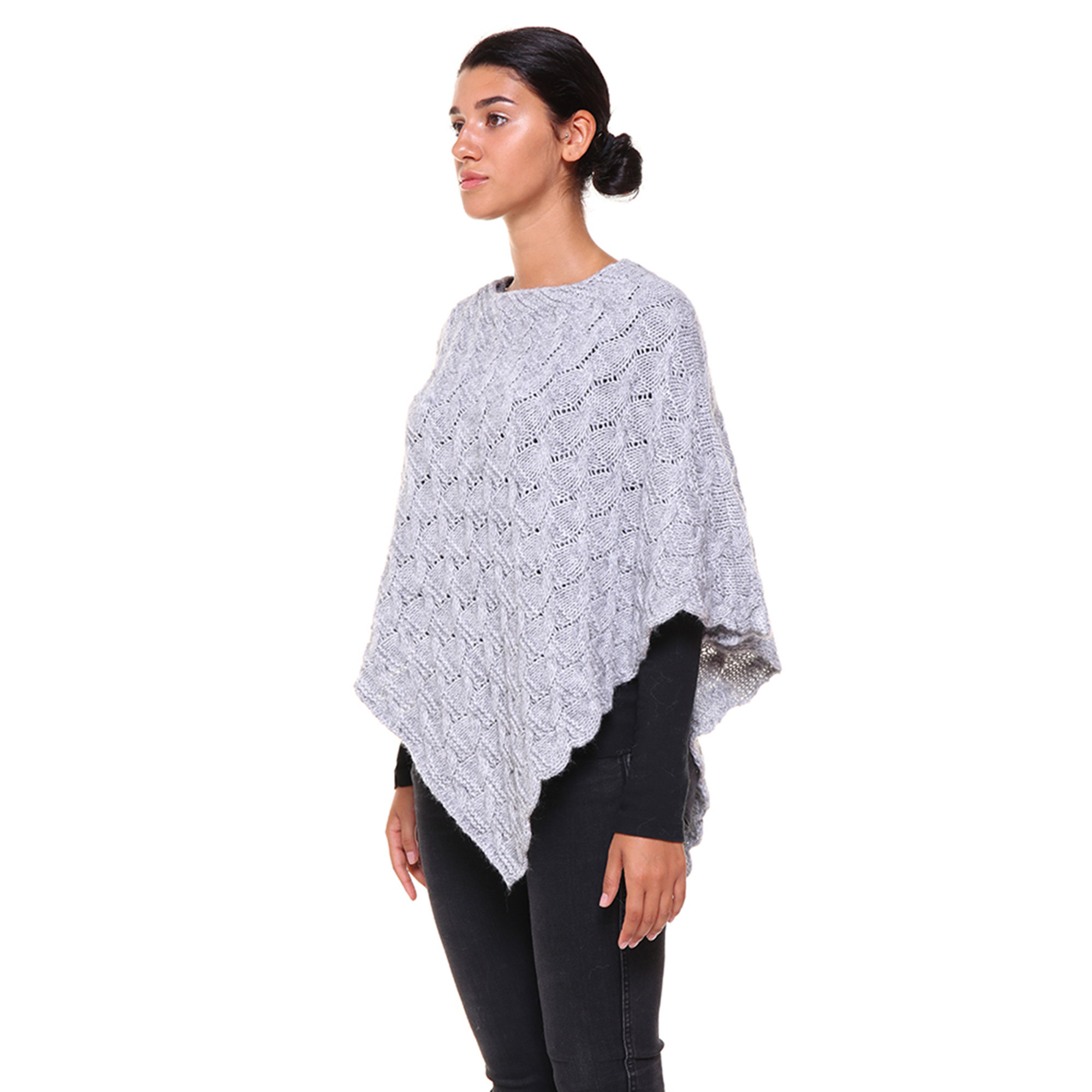 Poncho corto grigio chiaro Mandel Accessori vista1