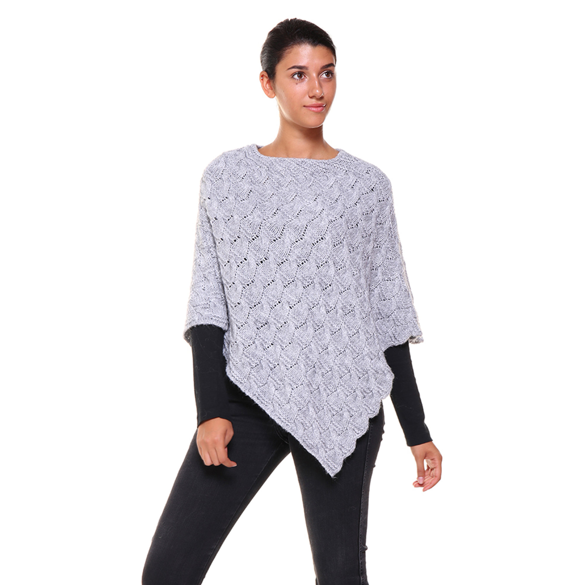 Poncho corto grigio chiaro Mandel Accessori vista0
