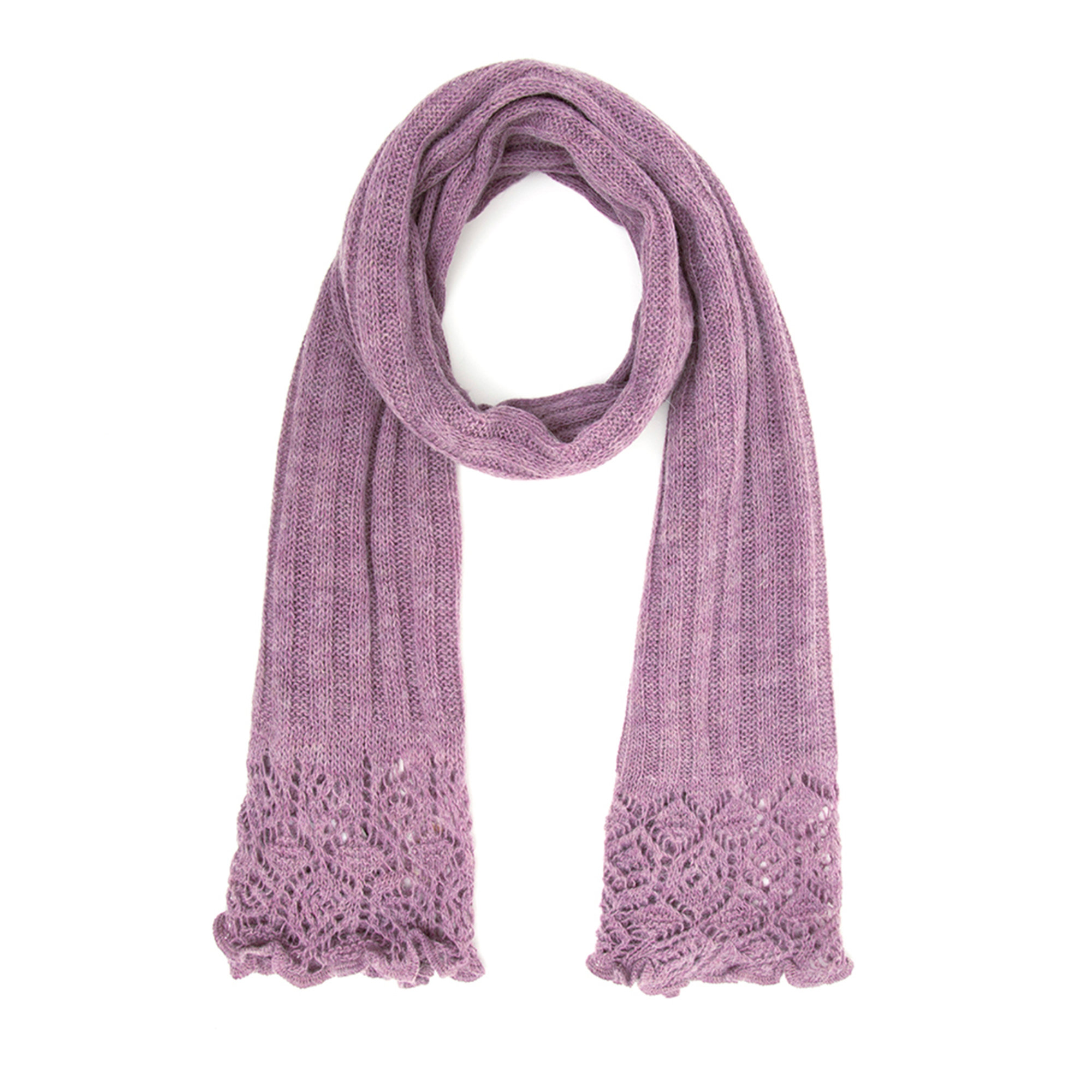 Sciarpa pizzo 185x35 lilla Mandel Accessori vista0