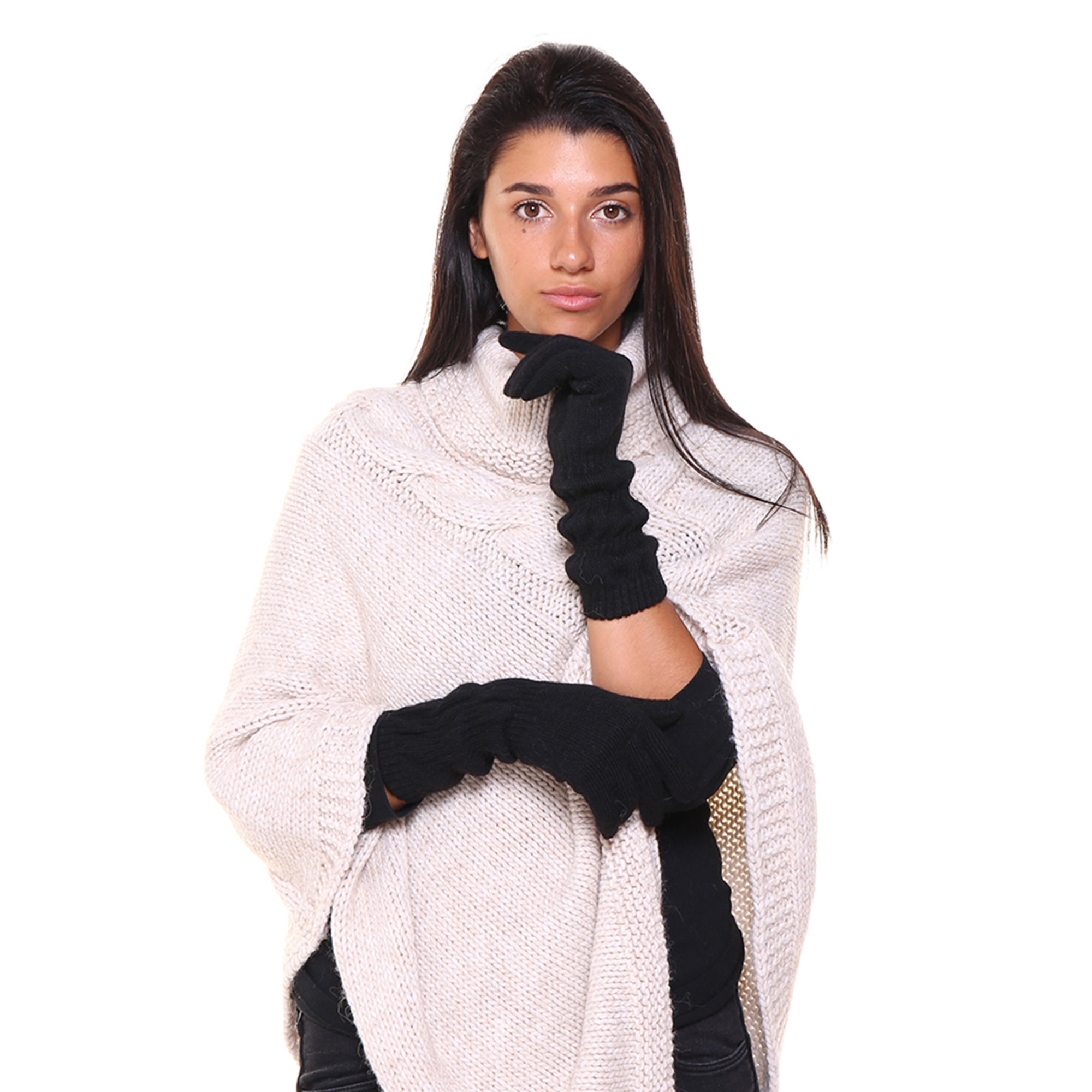 Guanti lunghi neri Mandel Accessori vista1