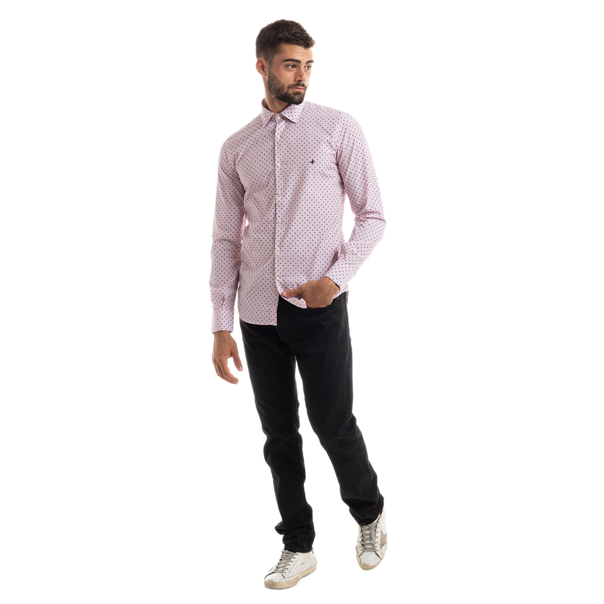 Camicia fitted a fantasia multicolor Brooksfield vista1
