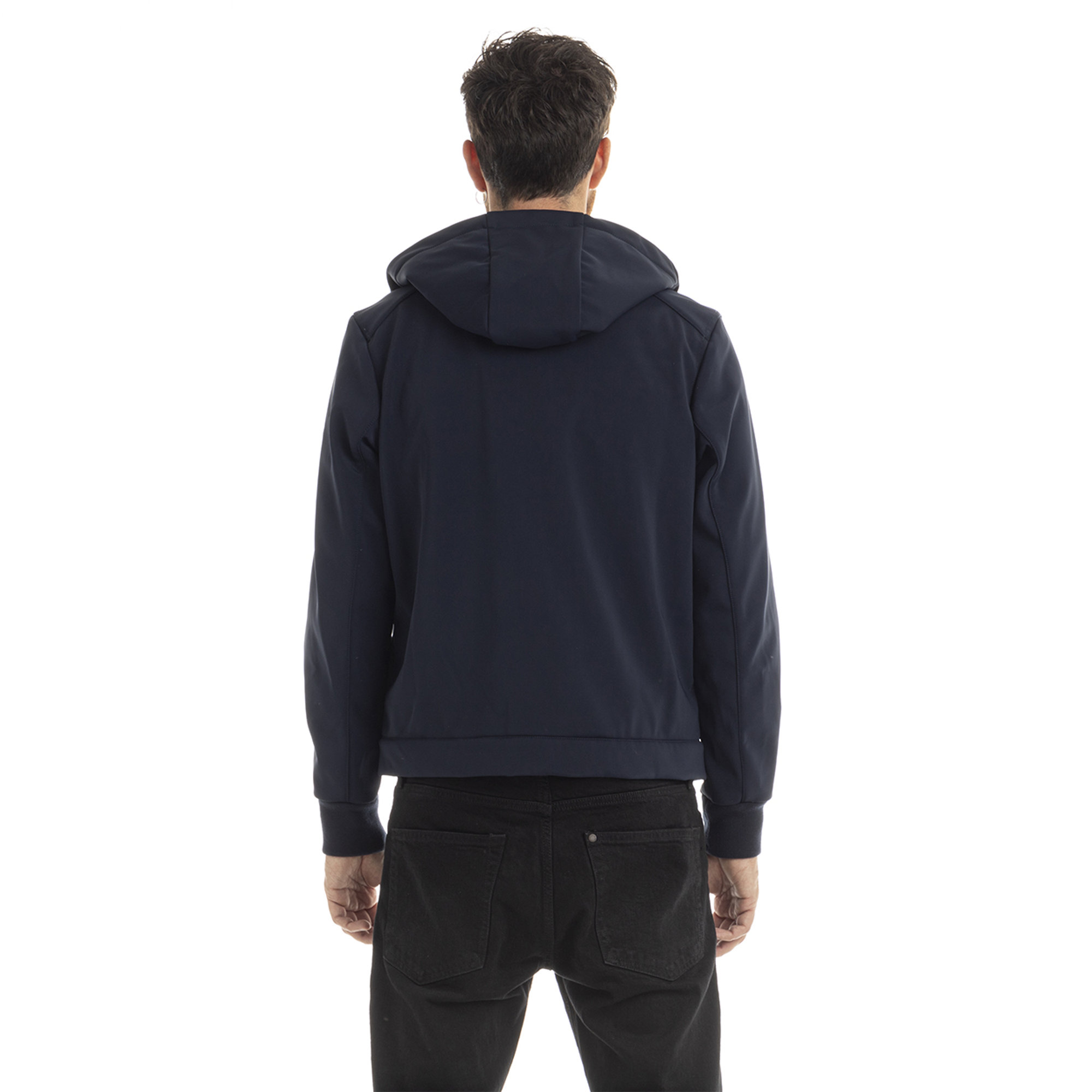 Giubbotto con cappuccio in neoprene blu navy Brooksfield Fuori Tutto vista1