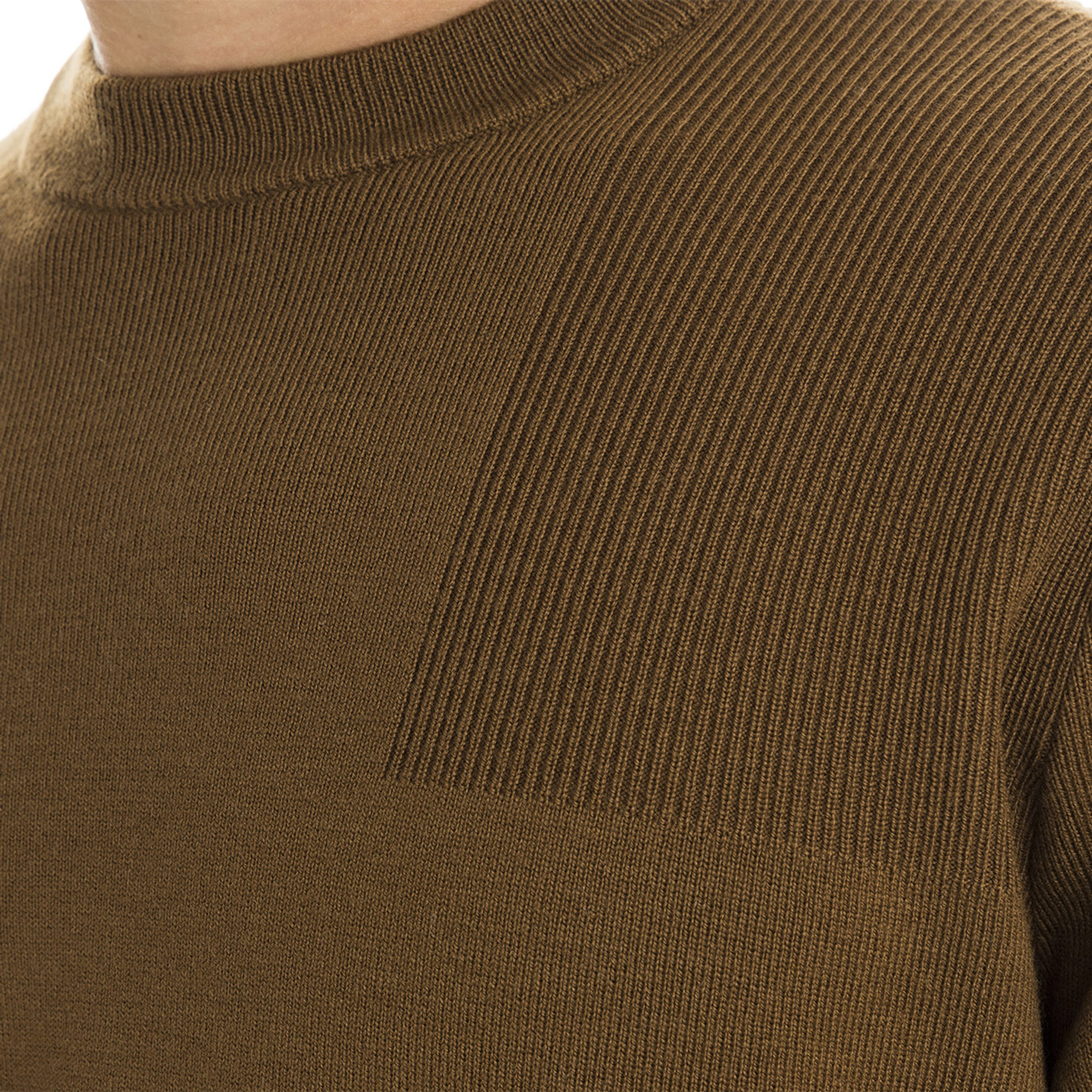 Pullover a girocollo in misto lana marrone Lacoste vista3