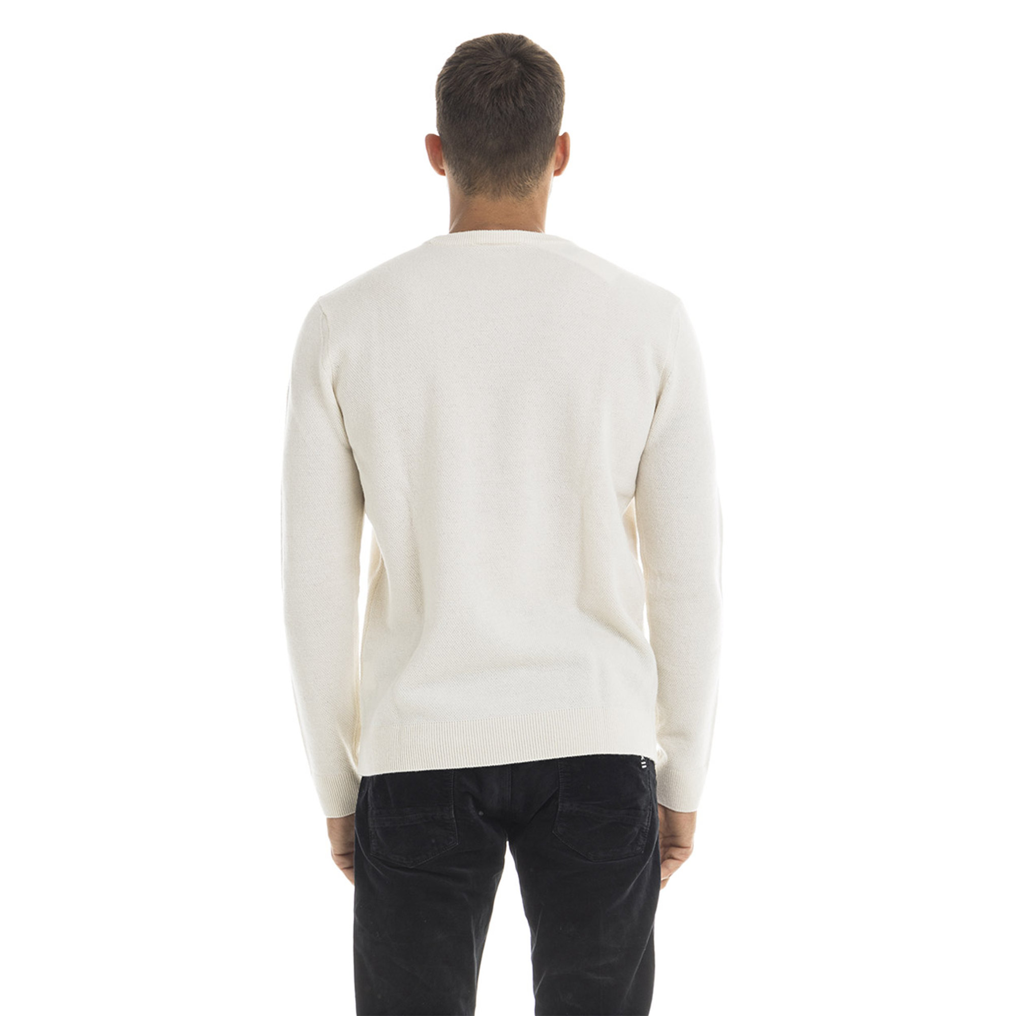 Pullover a trama operata panna Lacoste vista3