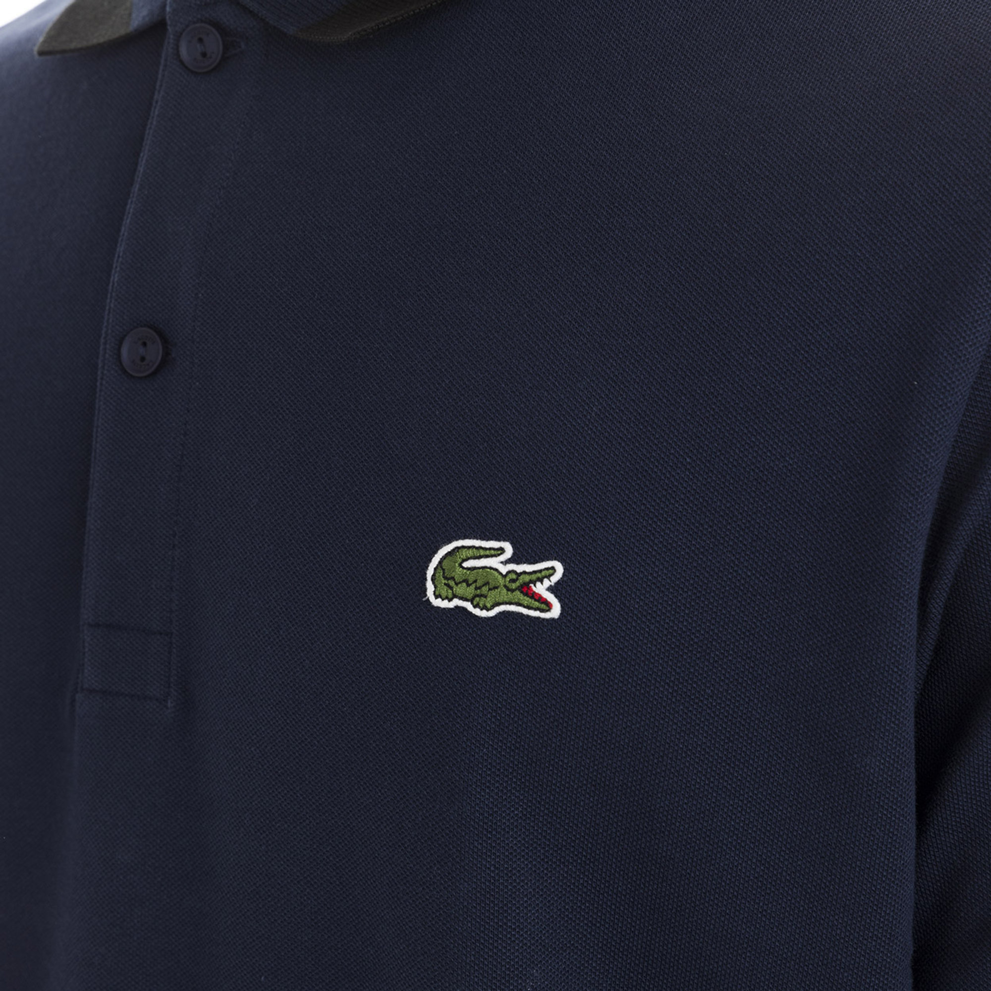 Polo Regular Fit con dettaglio al collo blu notte Lacoste vista3