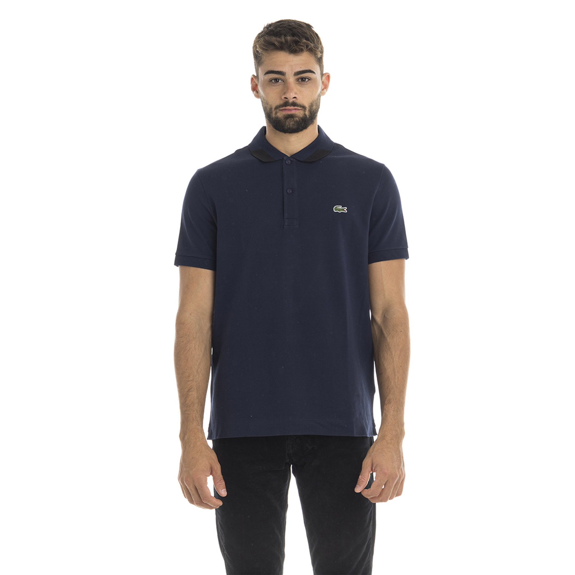 Polo Regular Fit con dettaglio al collo blu notte Lacoste vista0