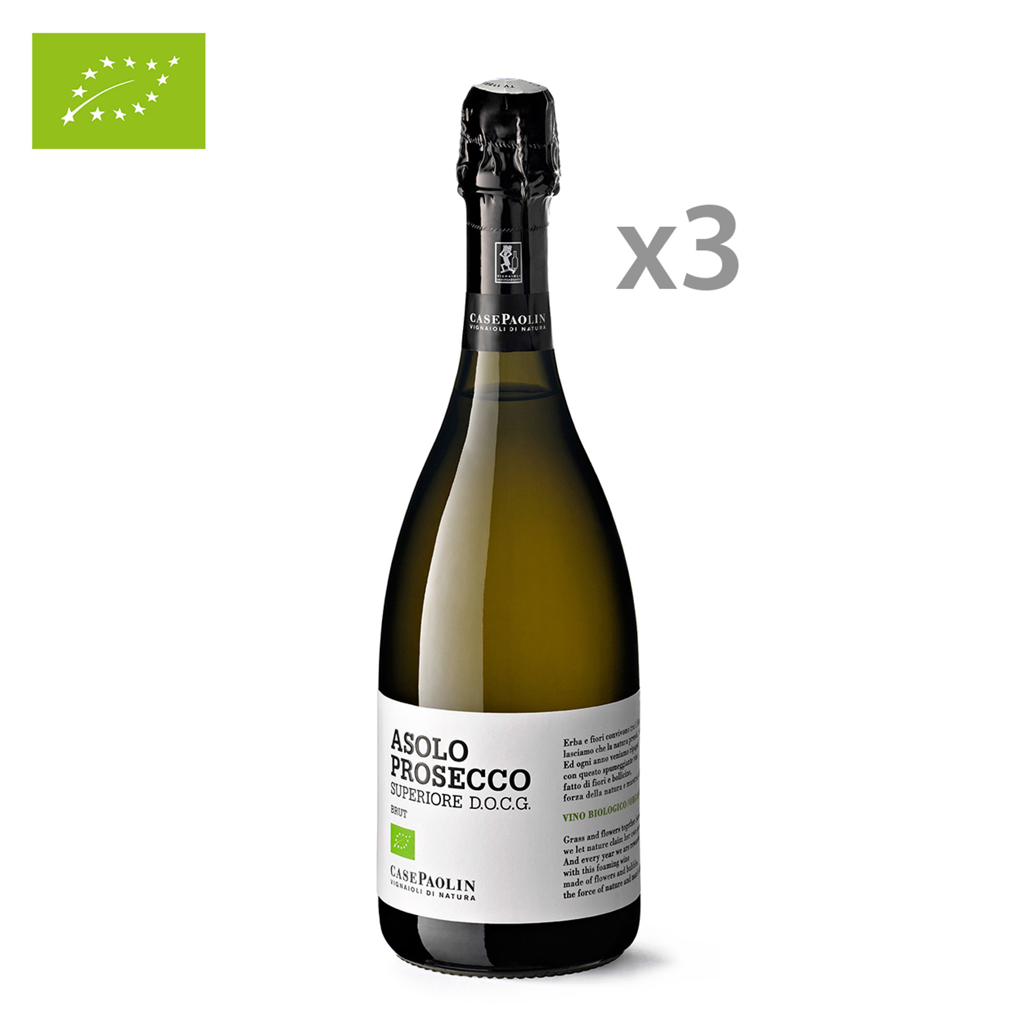 3 bottiglie - Prosecco di Asolo DOCG Brut Case Paolin vista0