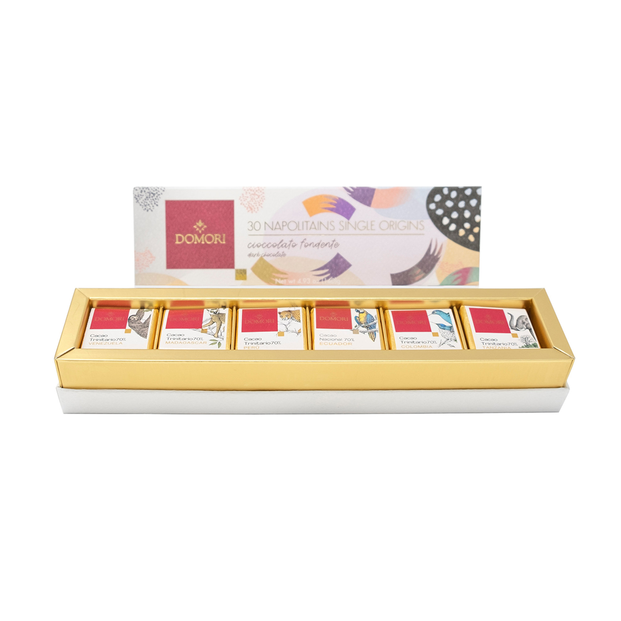 1 Verpackung - Coffret 30 Napolitains Single Origins Domori vista0