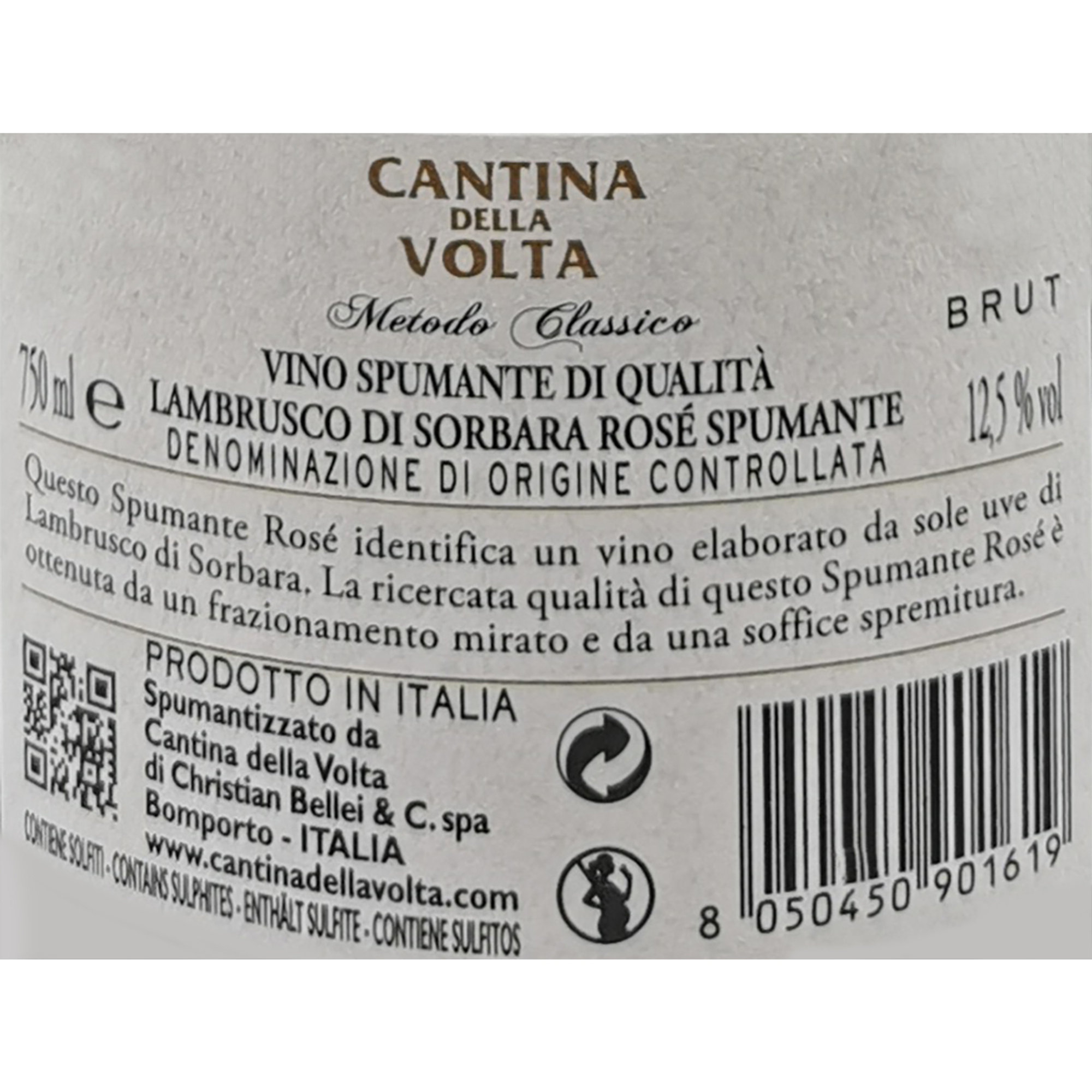 1 bottiglia - Lambrusco Rosé Spumante Cantina della Volta vista1