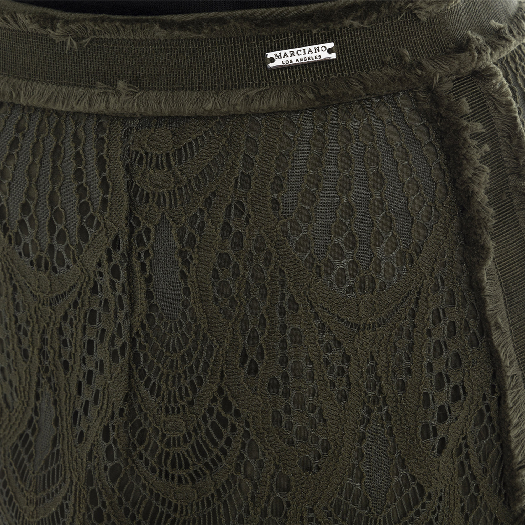 Gonna in pizzo verde militare Guess by Marciano vista3