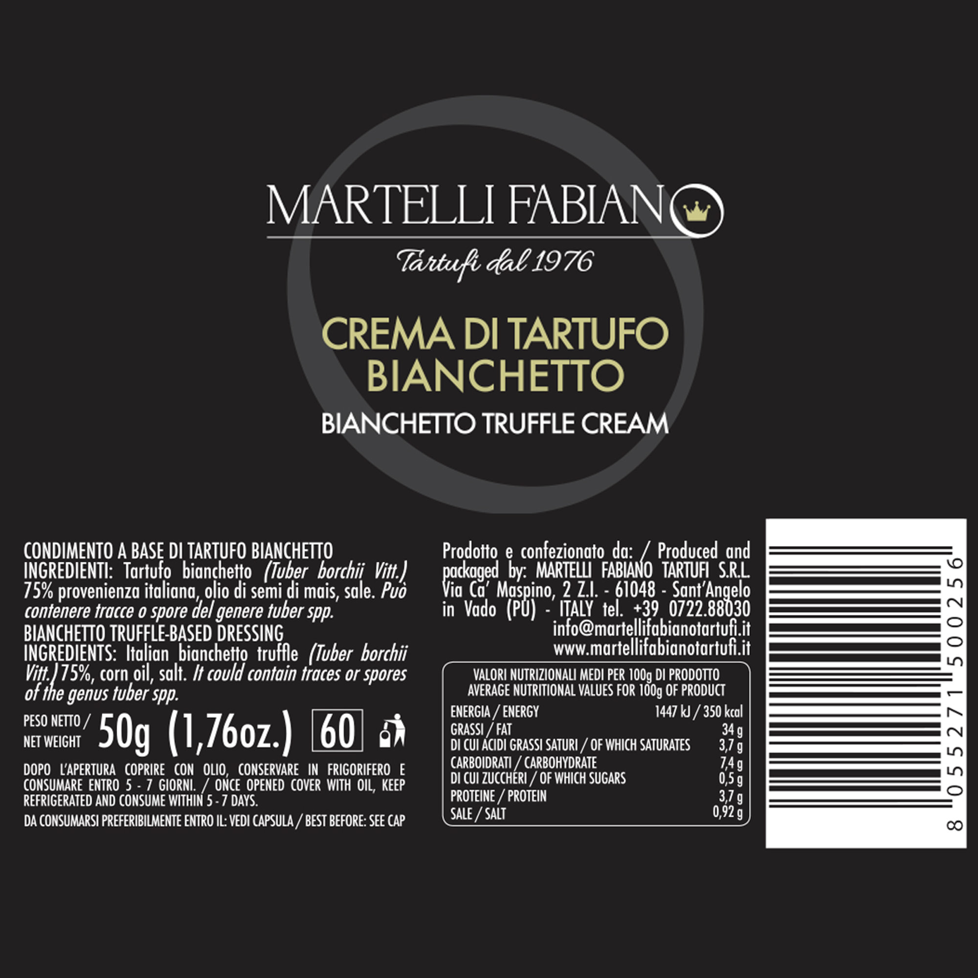 1 pot - Crème de Truffe Bianchetto 50 gr Martelli Fabiano Tartufi vista1