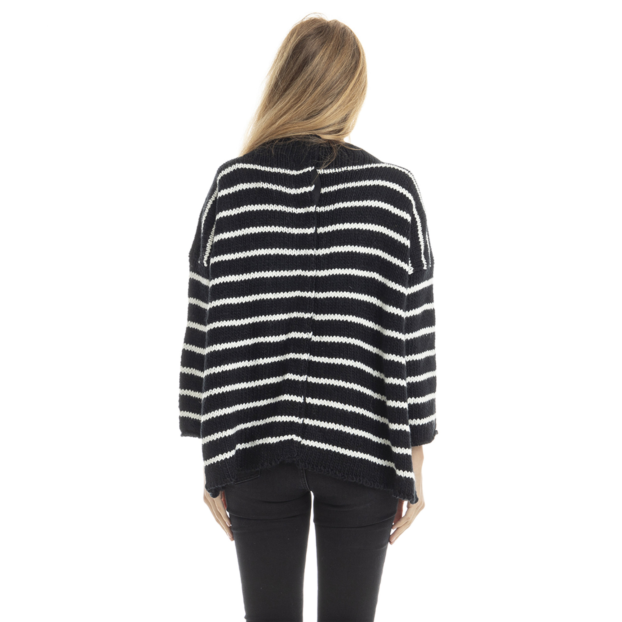 Cardigan a righe bianco e nero Guess  vista1