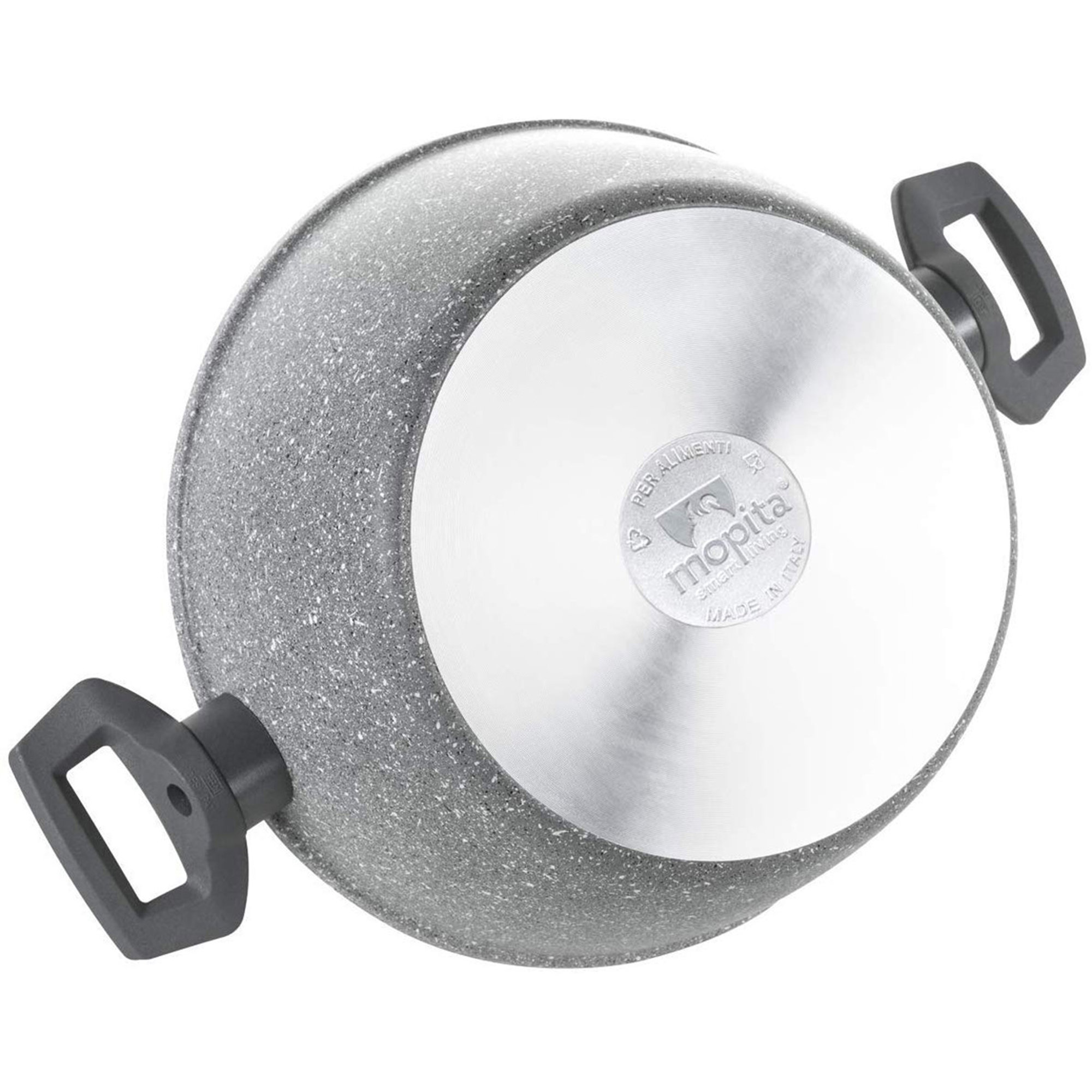 Casseruola 2 manici Roccia viva 24 cm, grigio Mopita vista3