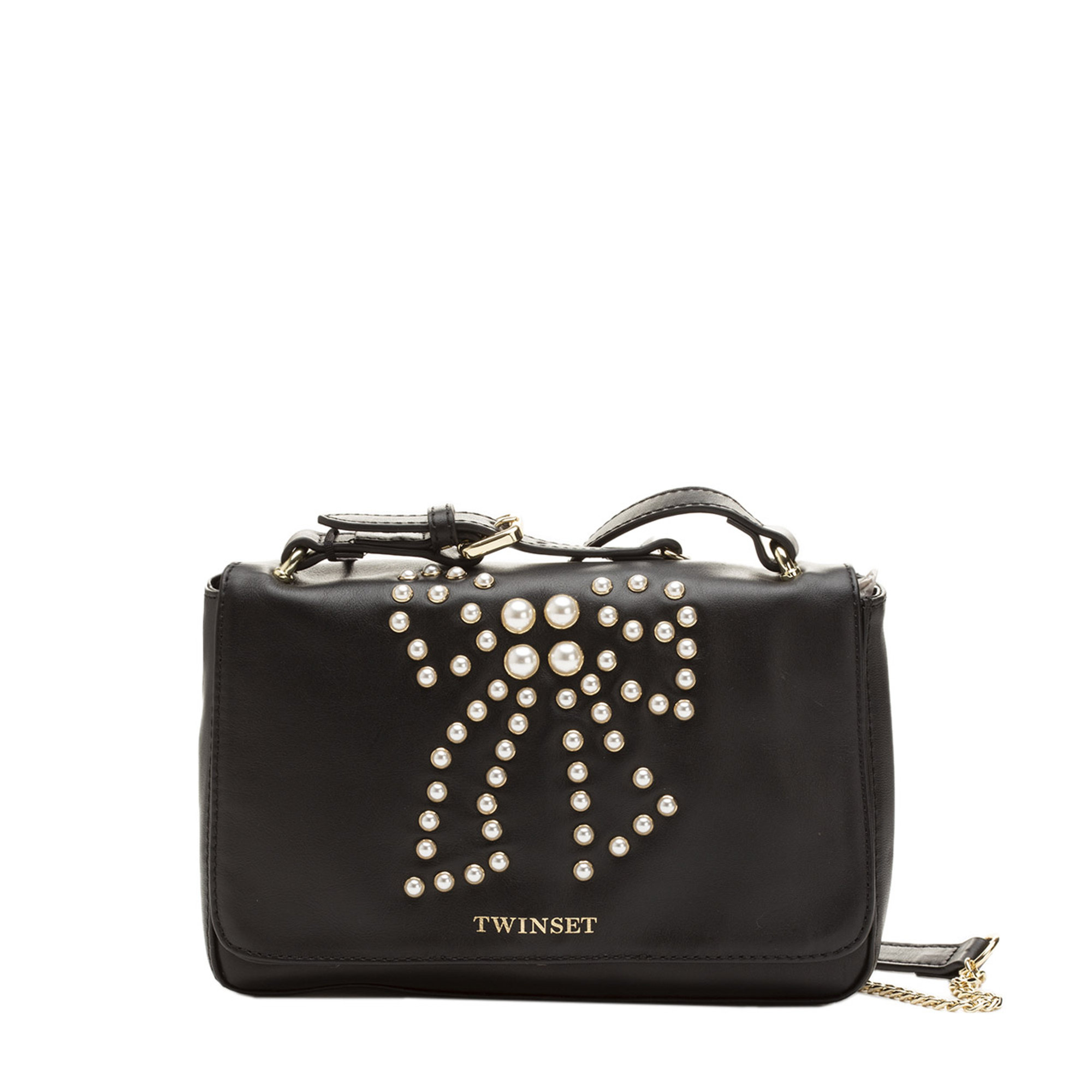 Borsa a tracolla con perle nera Twinset vista0