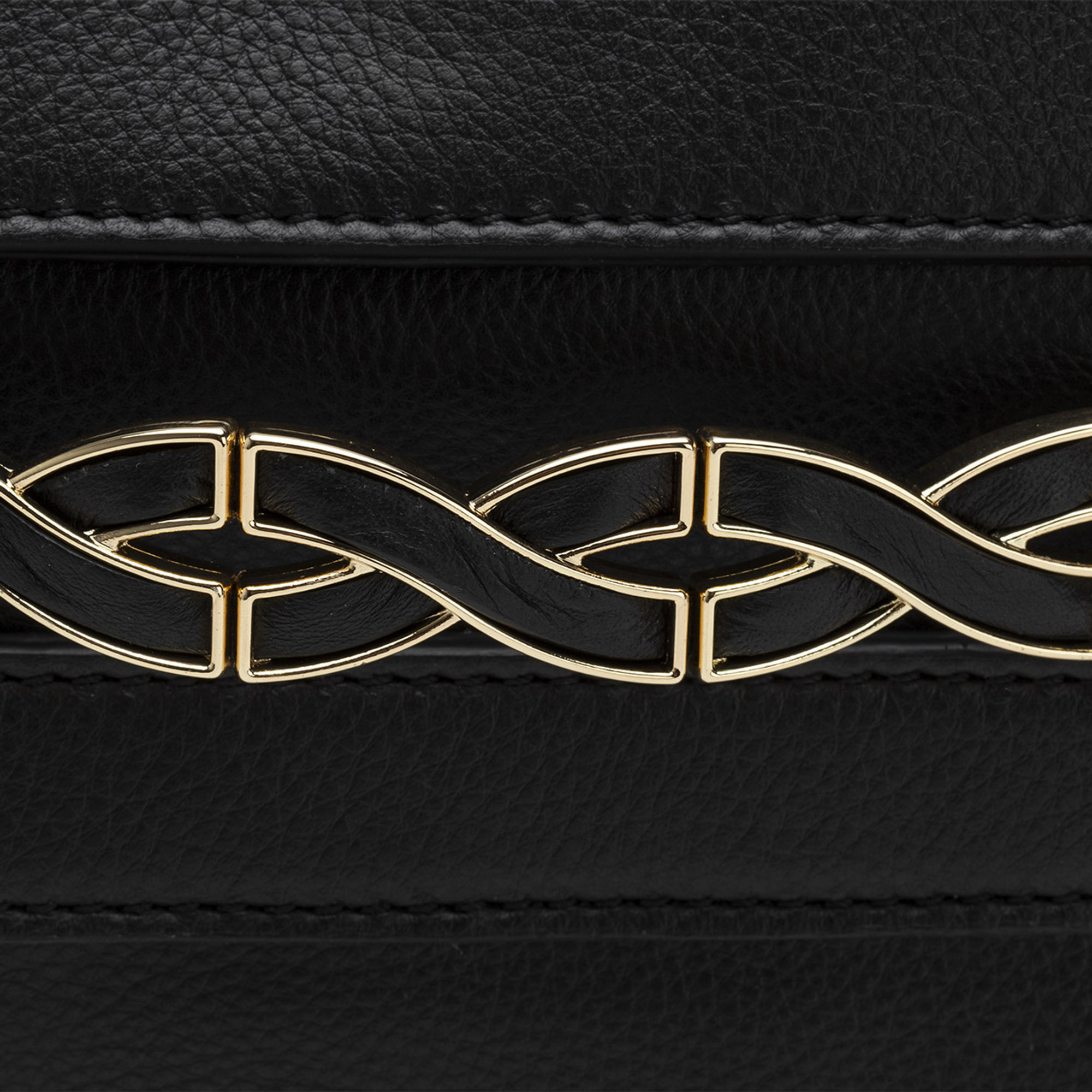 Pochette in pelle nera Twinset vista3