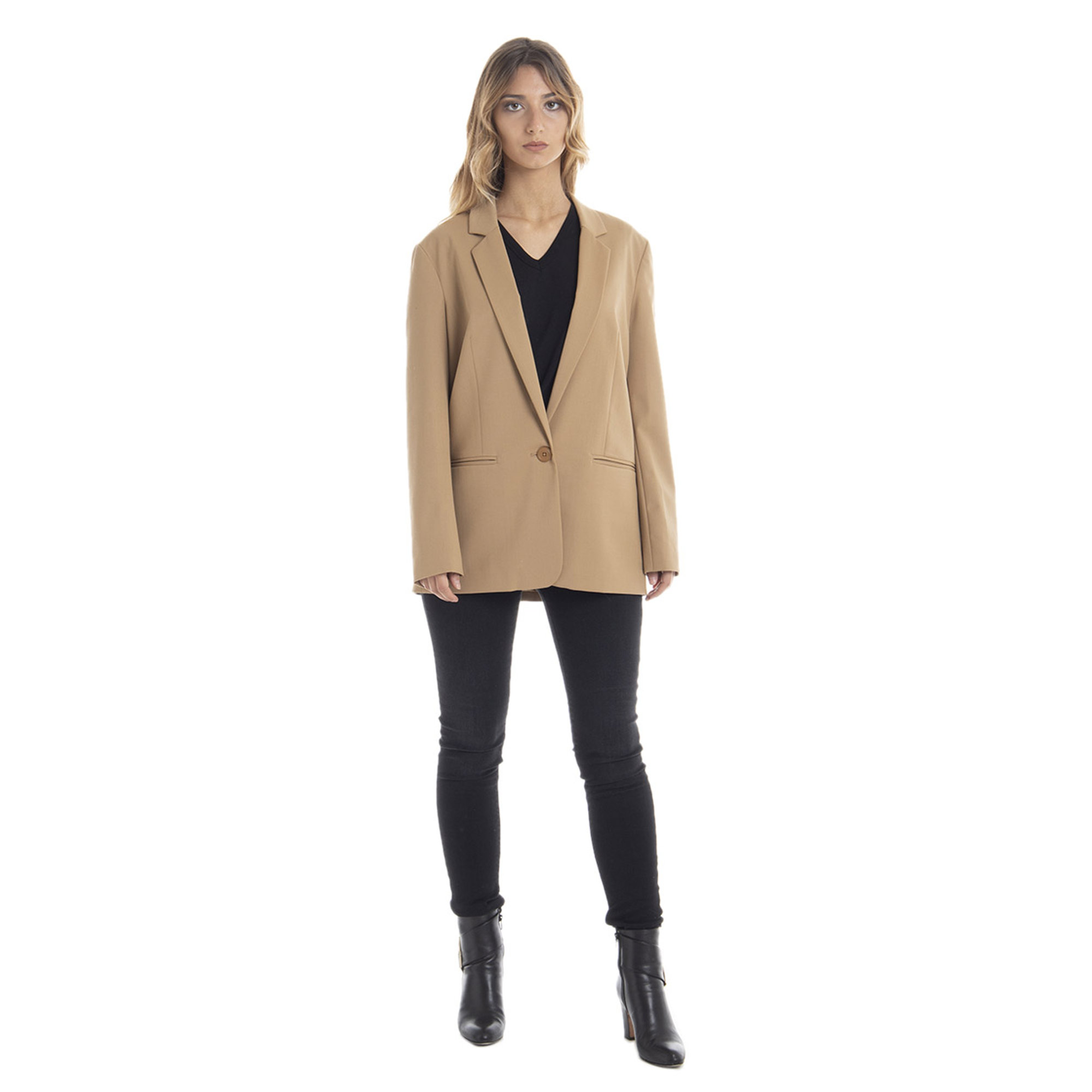 Blazer in misto lana cammello Twinset vista1