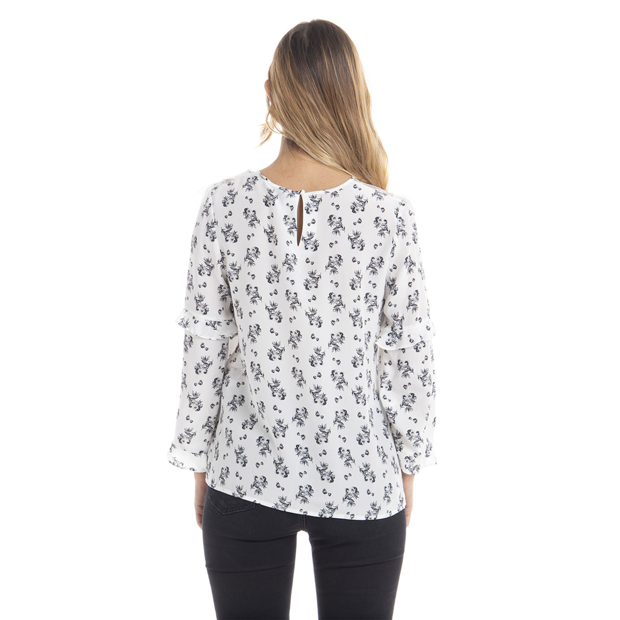Blusa in seta con stampa bouquet Twinset vista2