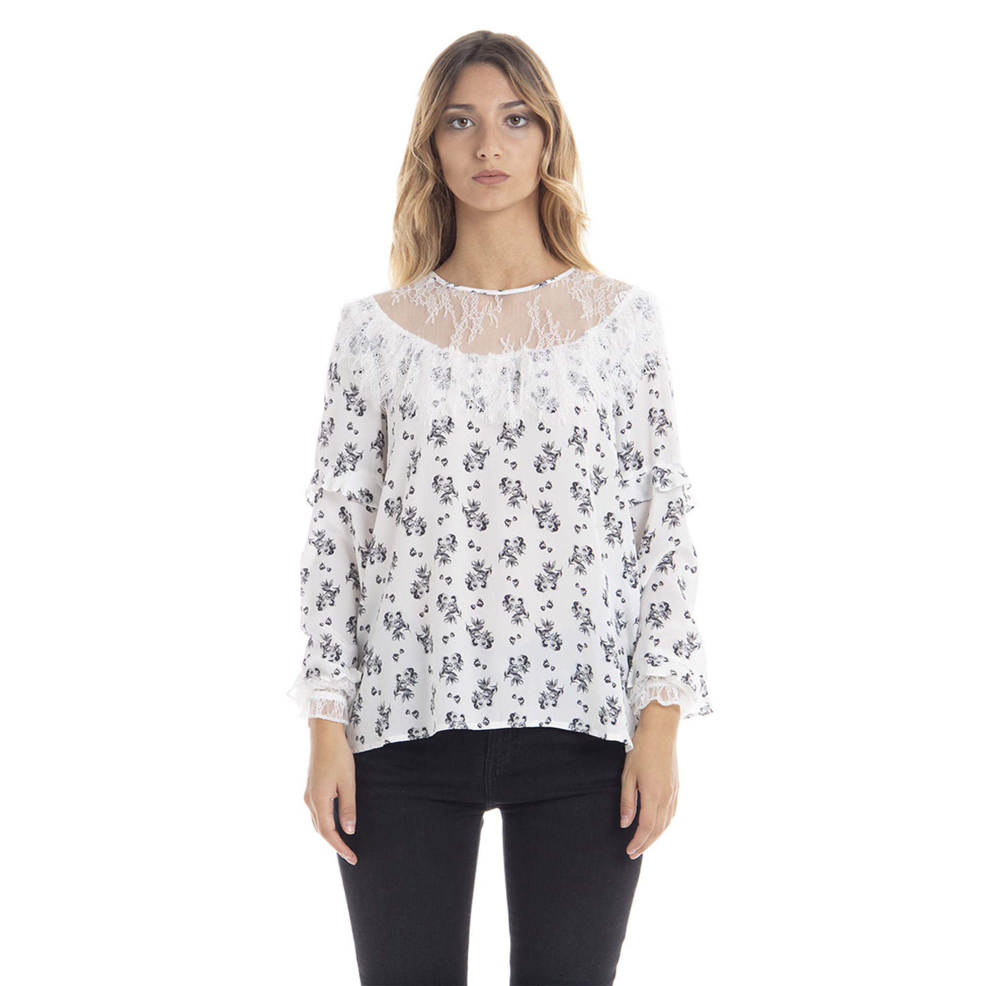 Blusa in seta con stampa bouquet Twinset vista0
