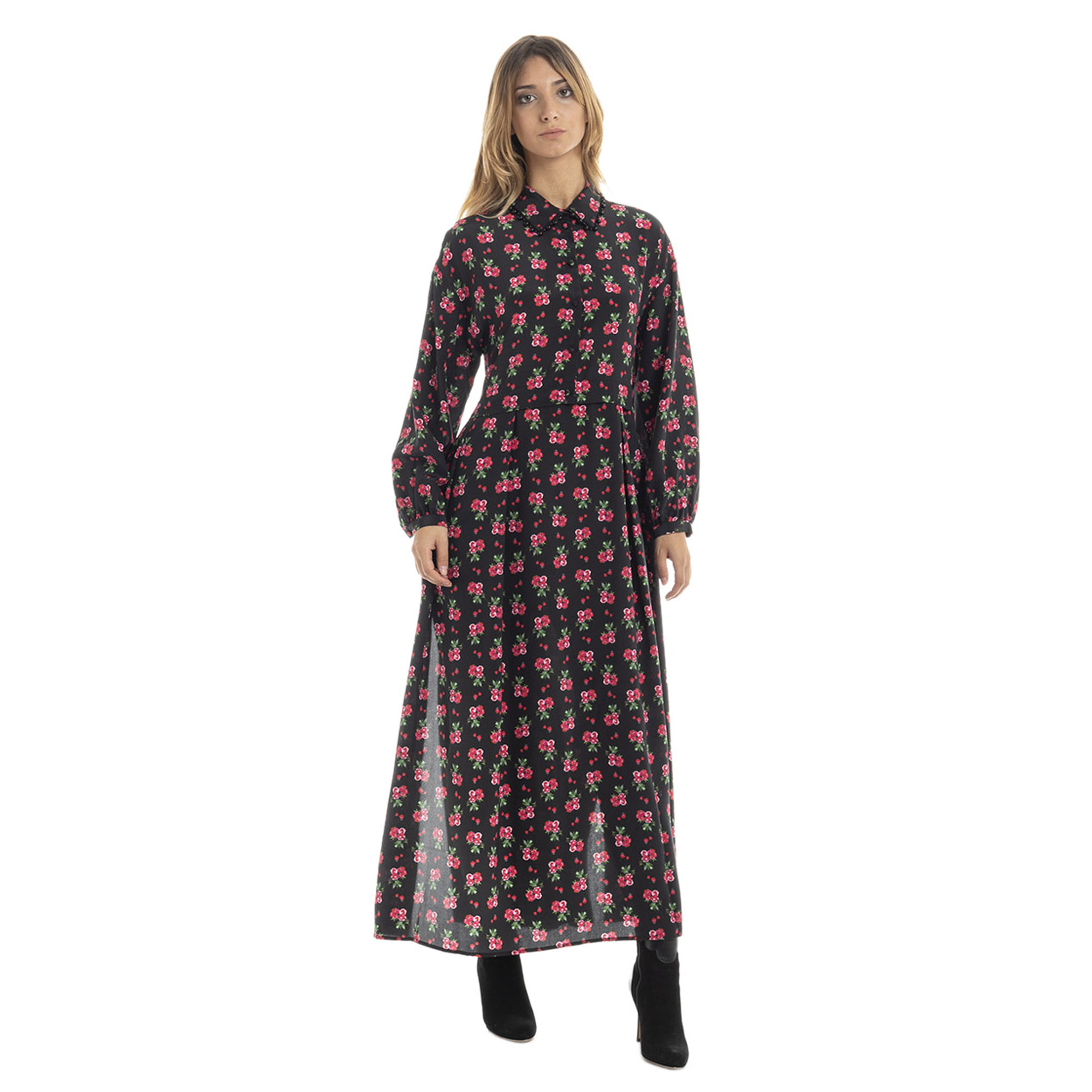 Abito in seta con stampa bouquet Twinset vista2