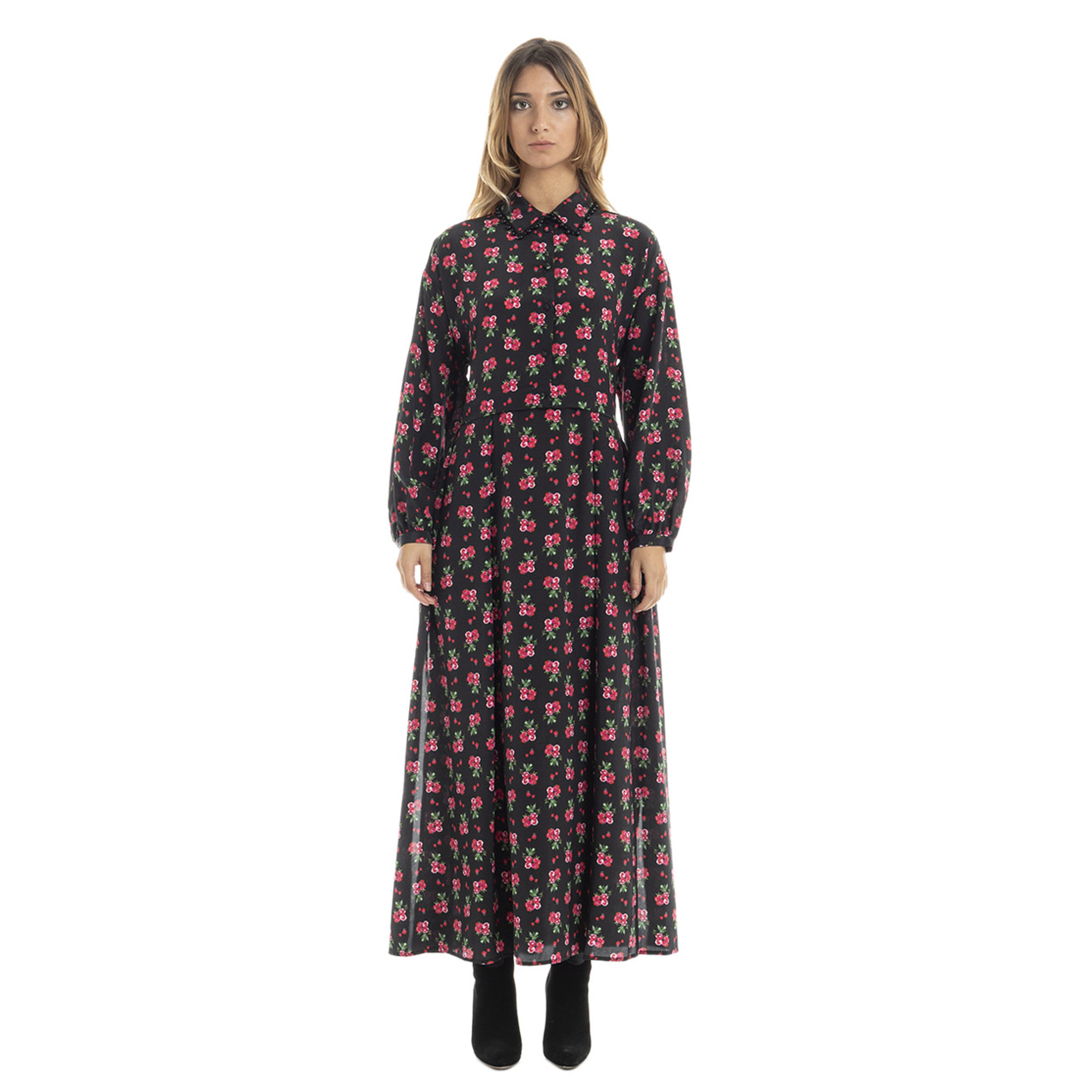 Abito in seta con stampa bouquet Twinset vista0