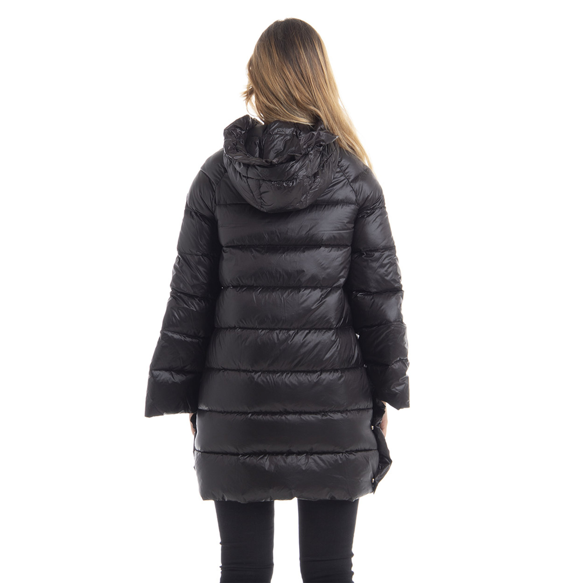 Piumino con cappuccio nero Twinset vista2
