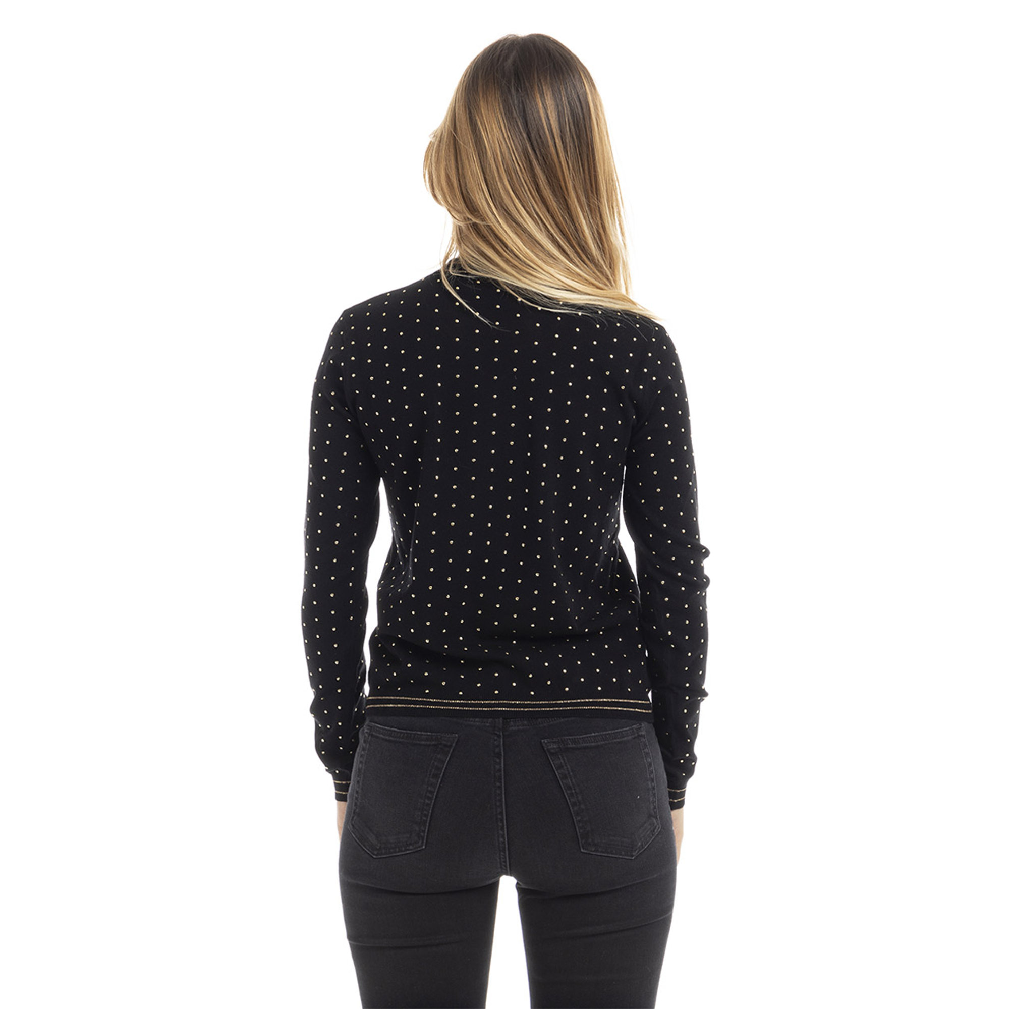 Maglia con borchie dorate nera Twinset vista2