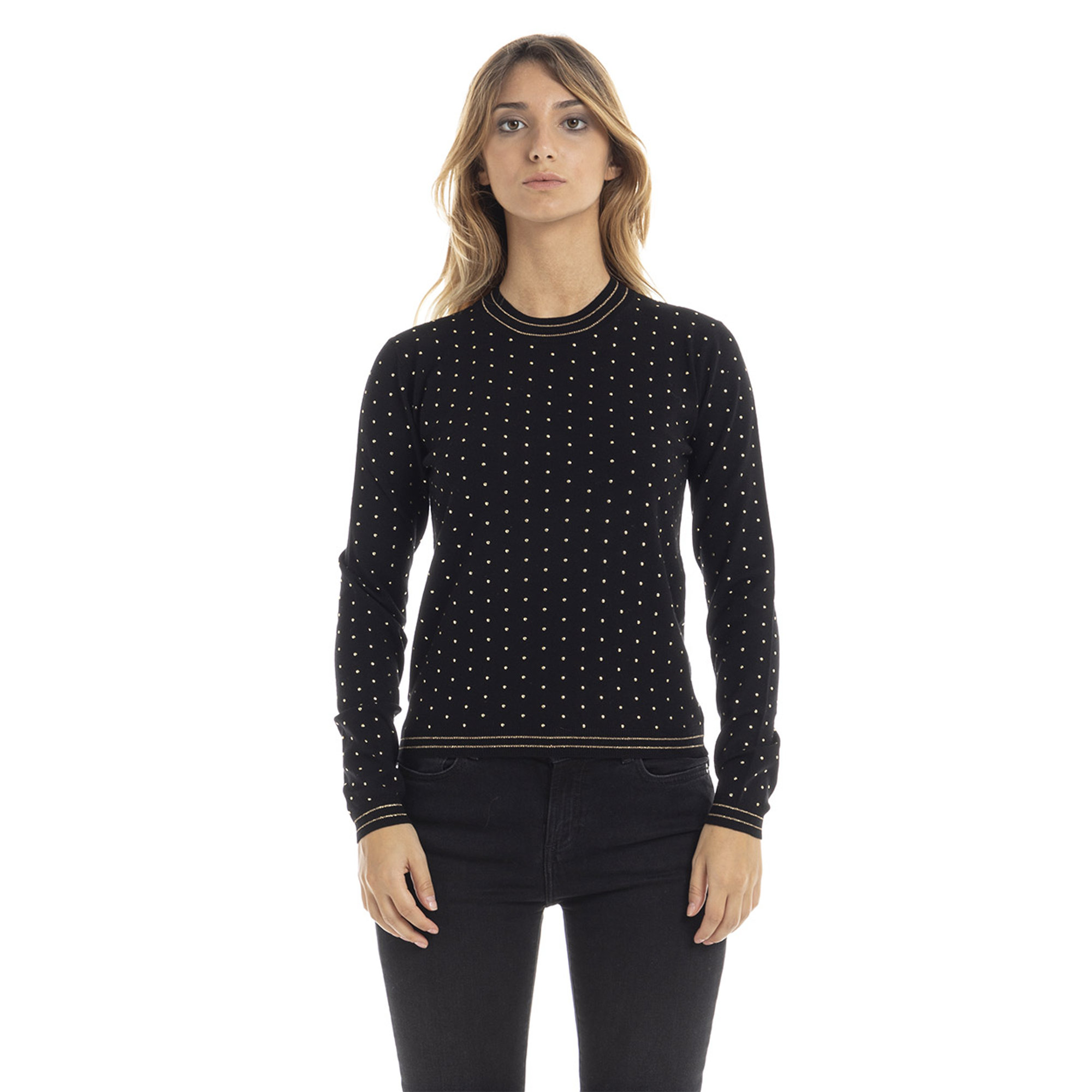 Maglia con borchie dorate nera Twinset vista0