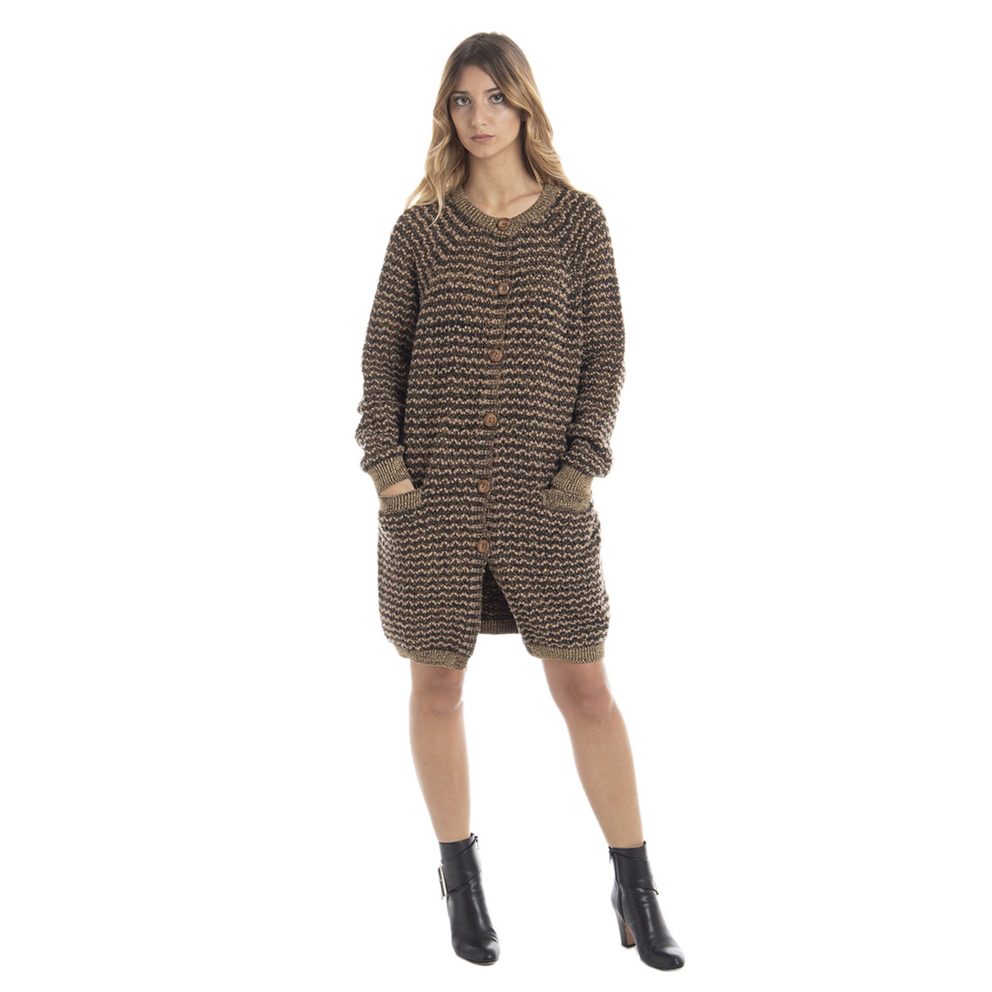 Maxi cardigan multicolor lurex Twinset vista1