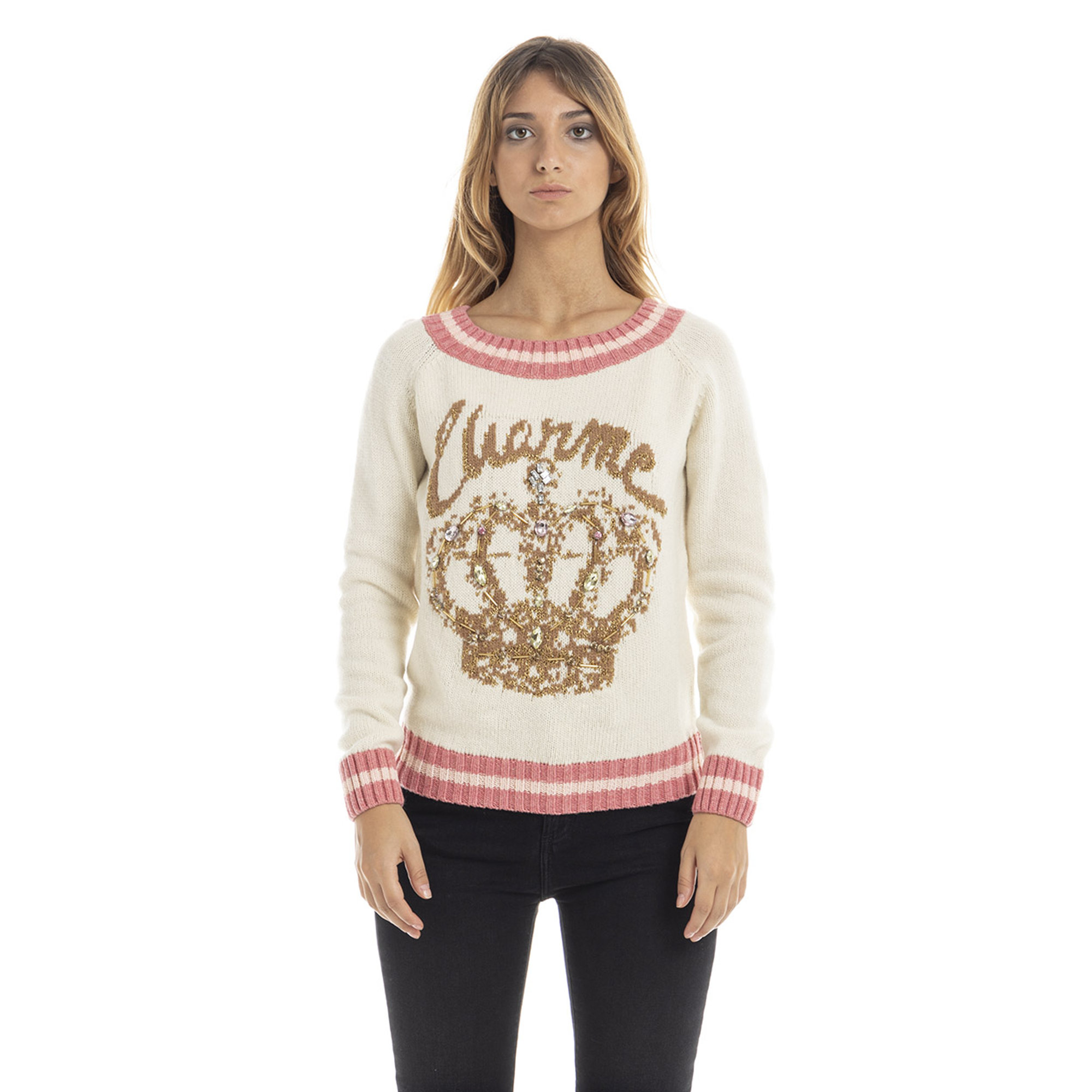 Maglia con maxi ricamo frontale Twinset vista0