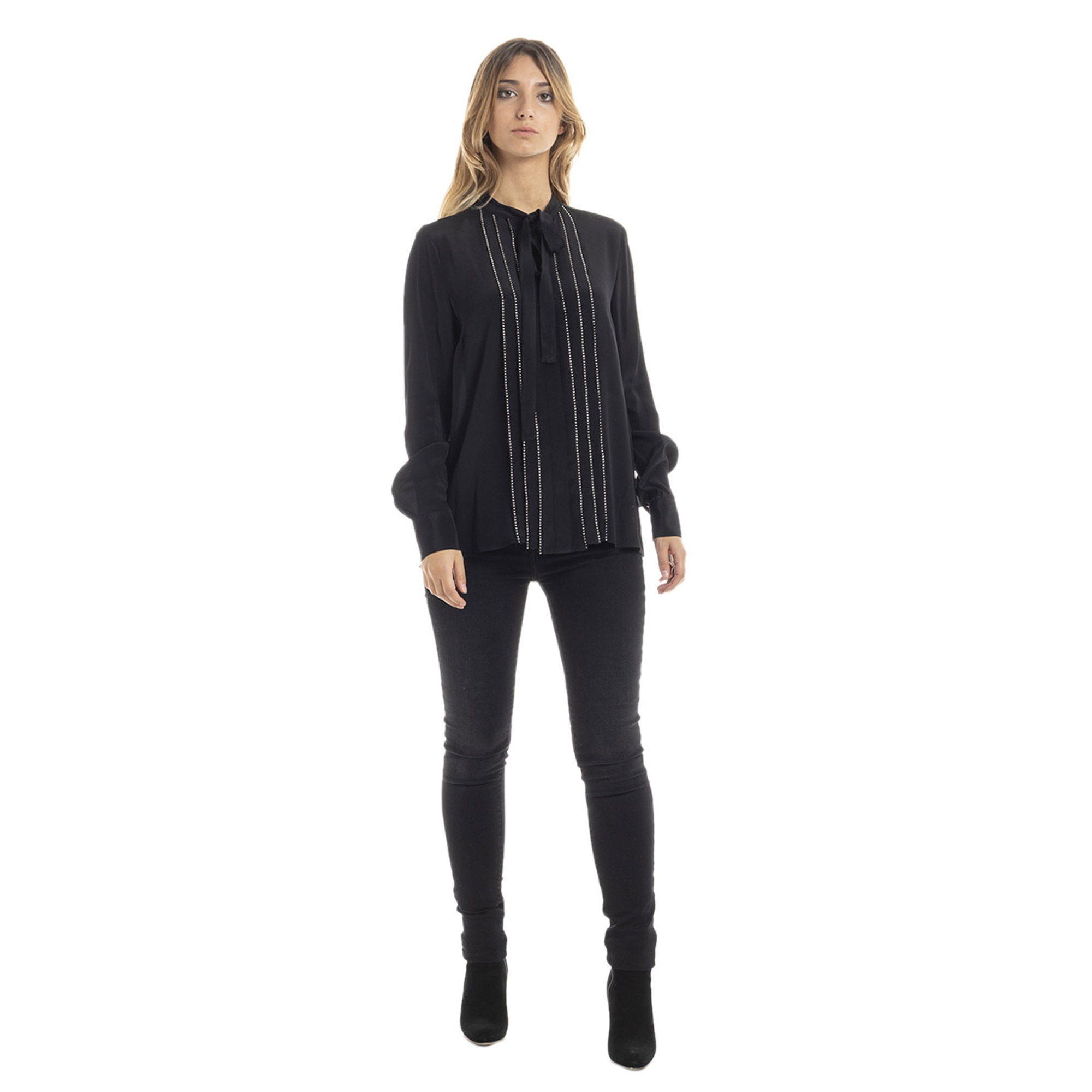 Camicia con strass nera Twinset vista1