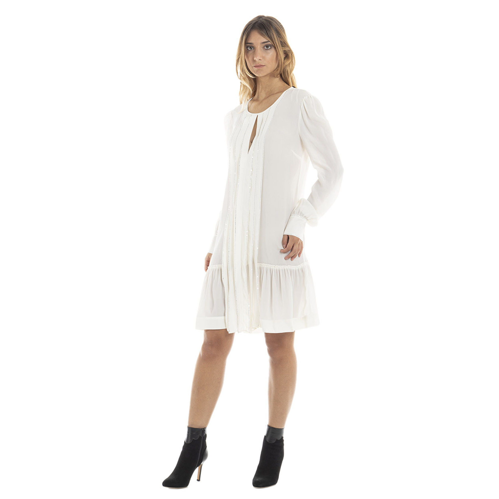 Abito lungo con strass avorio Twinset vista1
