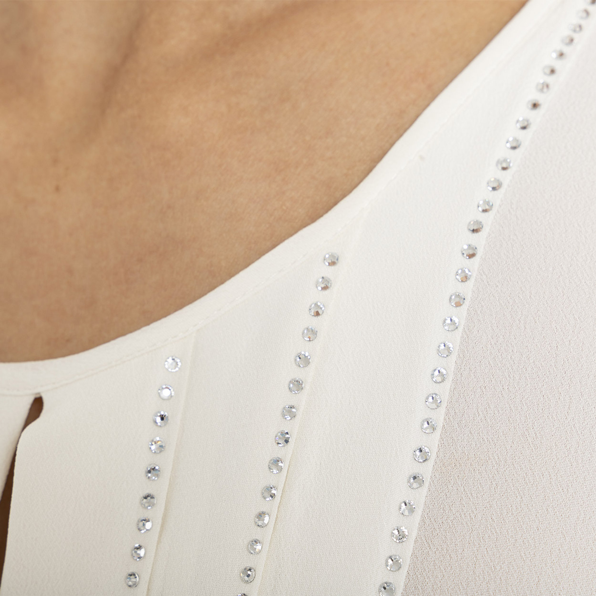 Abito lungo con strass avorio Twinset vista3