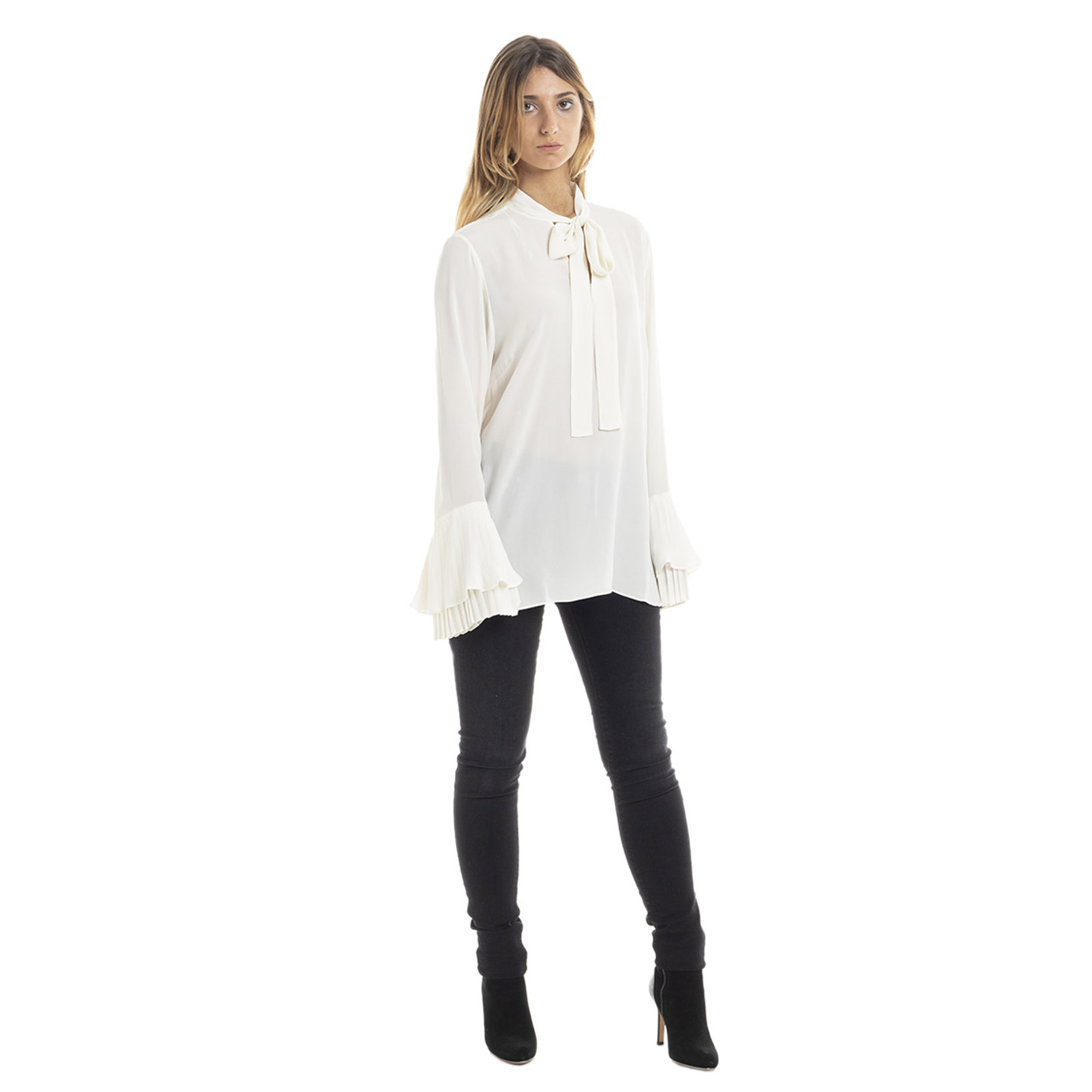 Blusa con plissè sui polsi avorio Twinset vista1