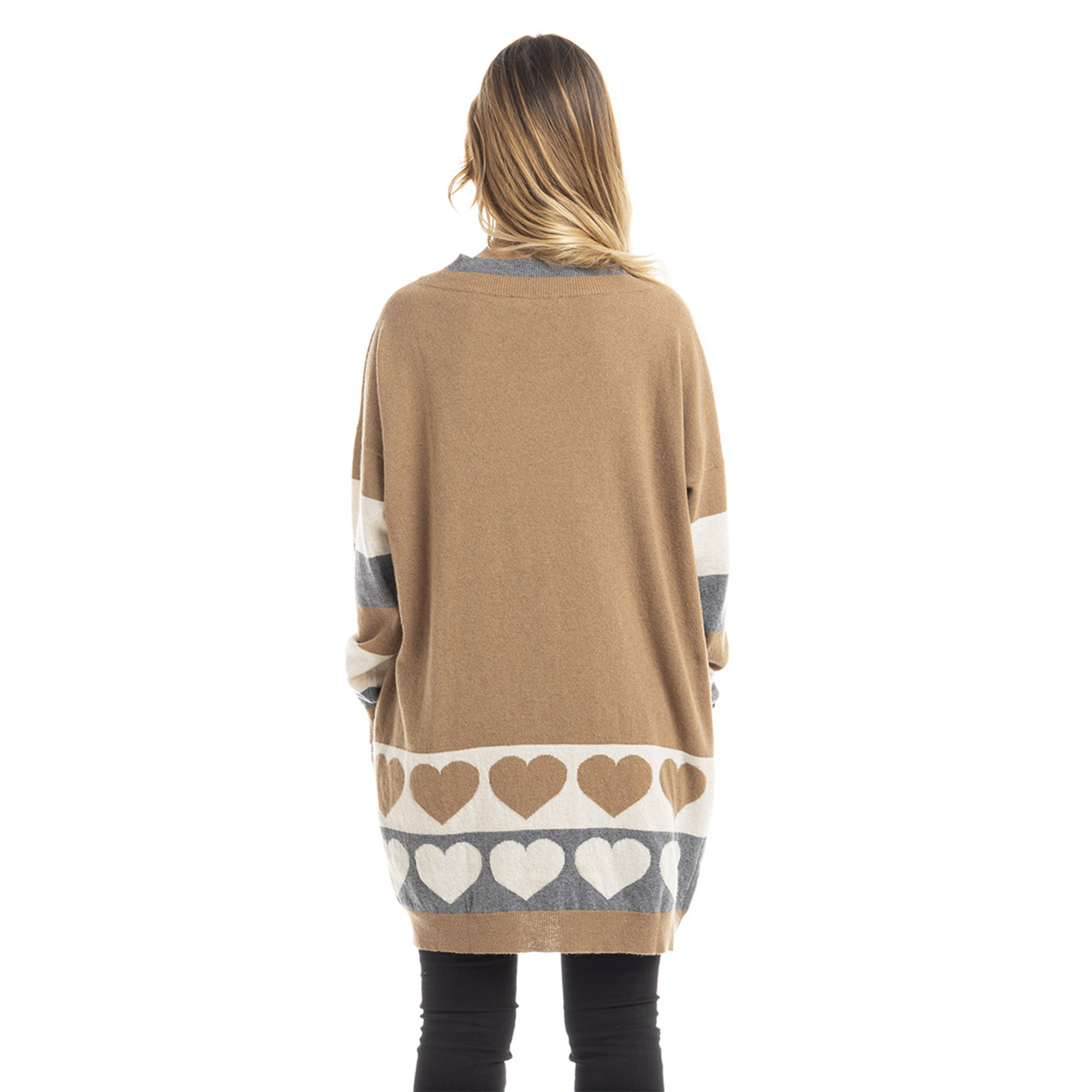 Maxi maglia con fantasia a cuori multicolor Twinset vista2