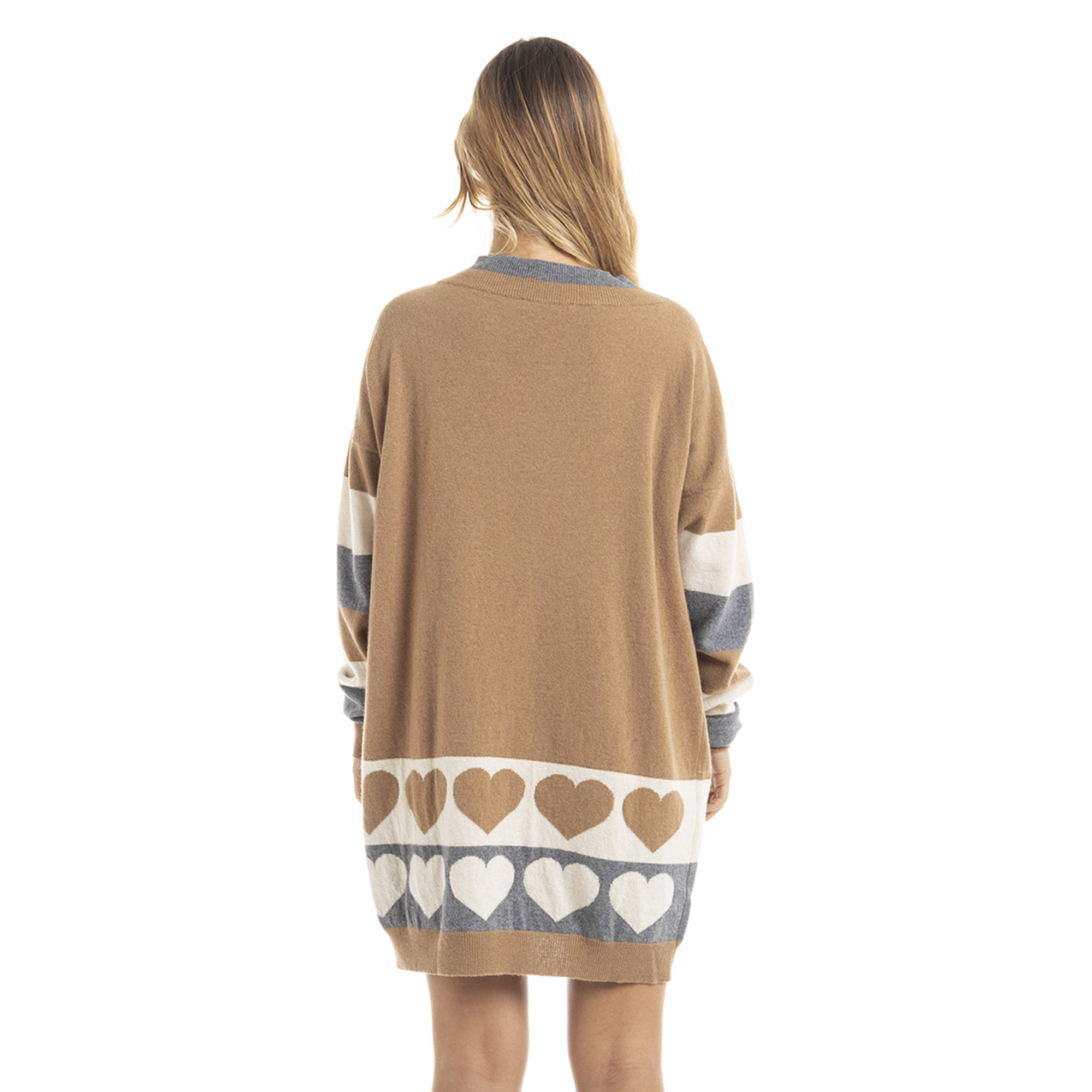 Maxi maglia con fantasia a cuori multicolor Twinset vista5