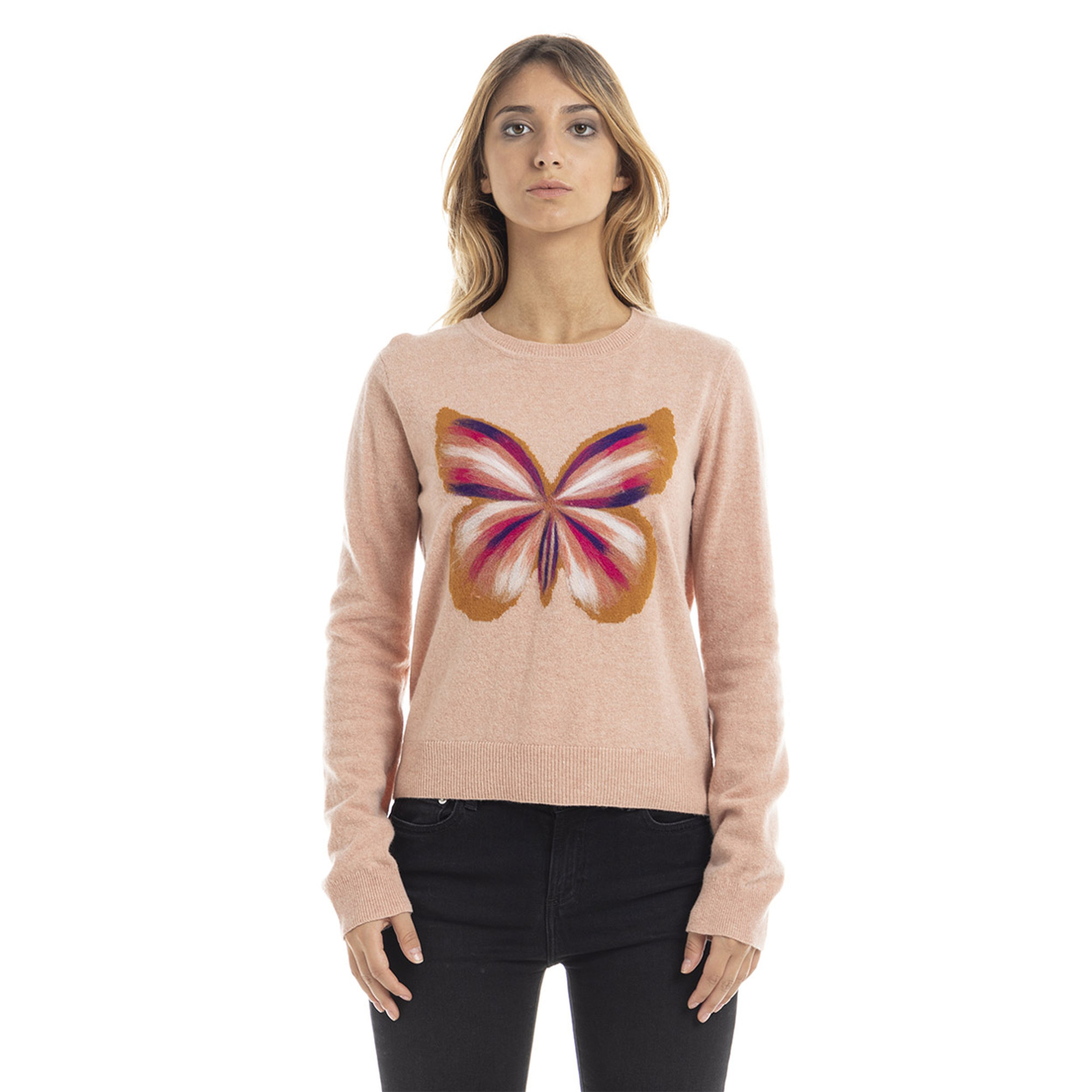 Maglia con ricamo frontale rosa cipria Twinset vista0