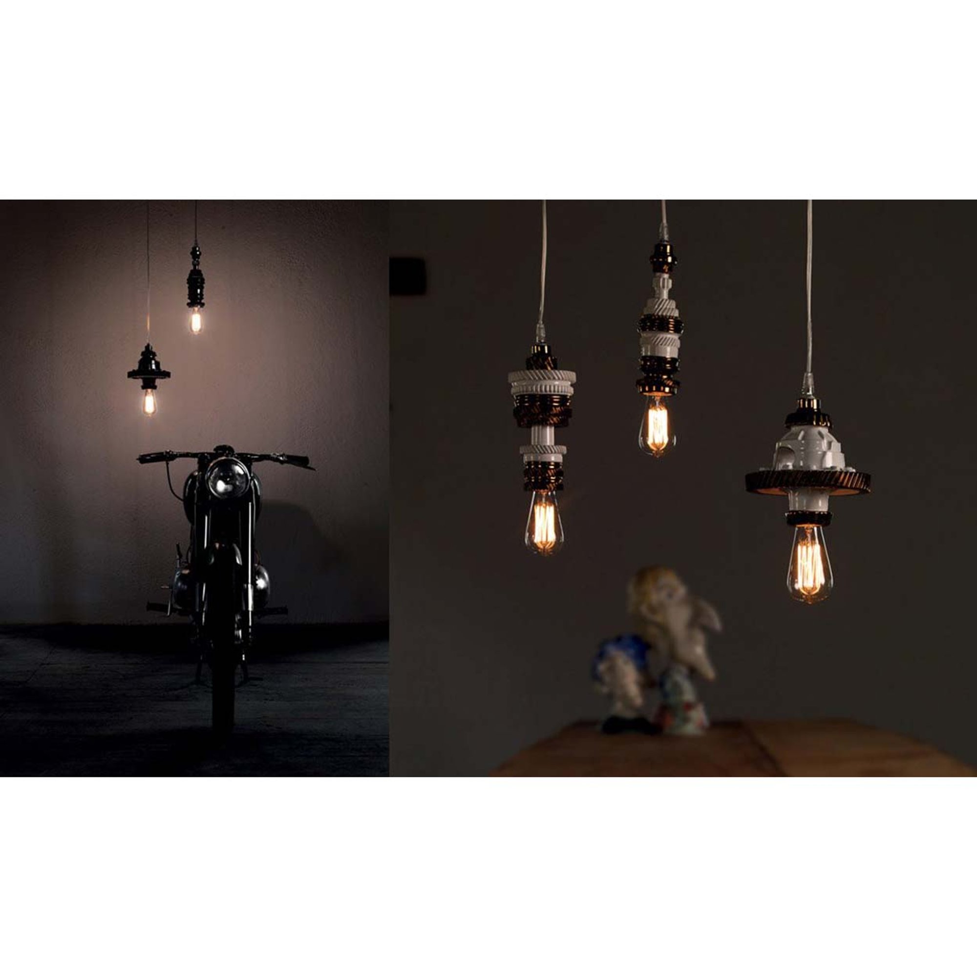 Lampada a sospensione MEK, bianco/bronzo KARMAN obsoleto vista1