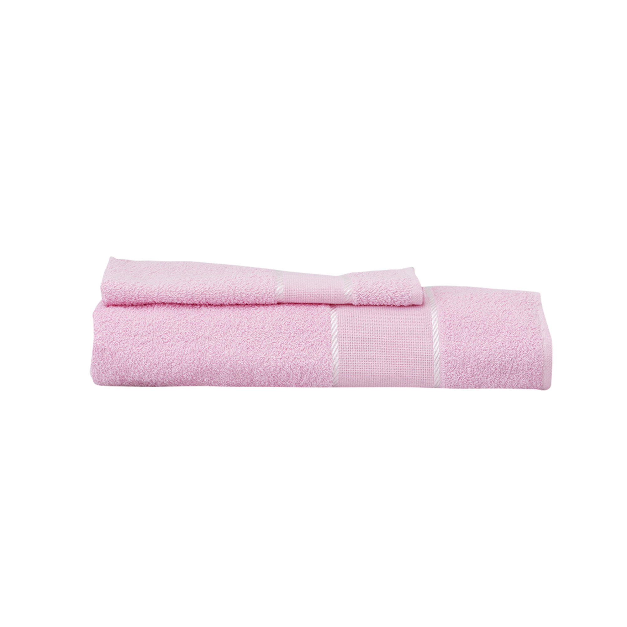 Coppia asciugamano + ospite Aida, rosa Arte Tessile vista0