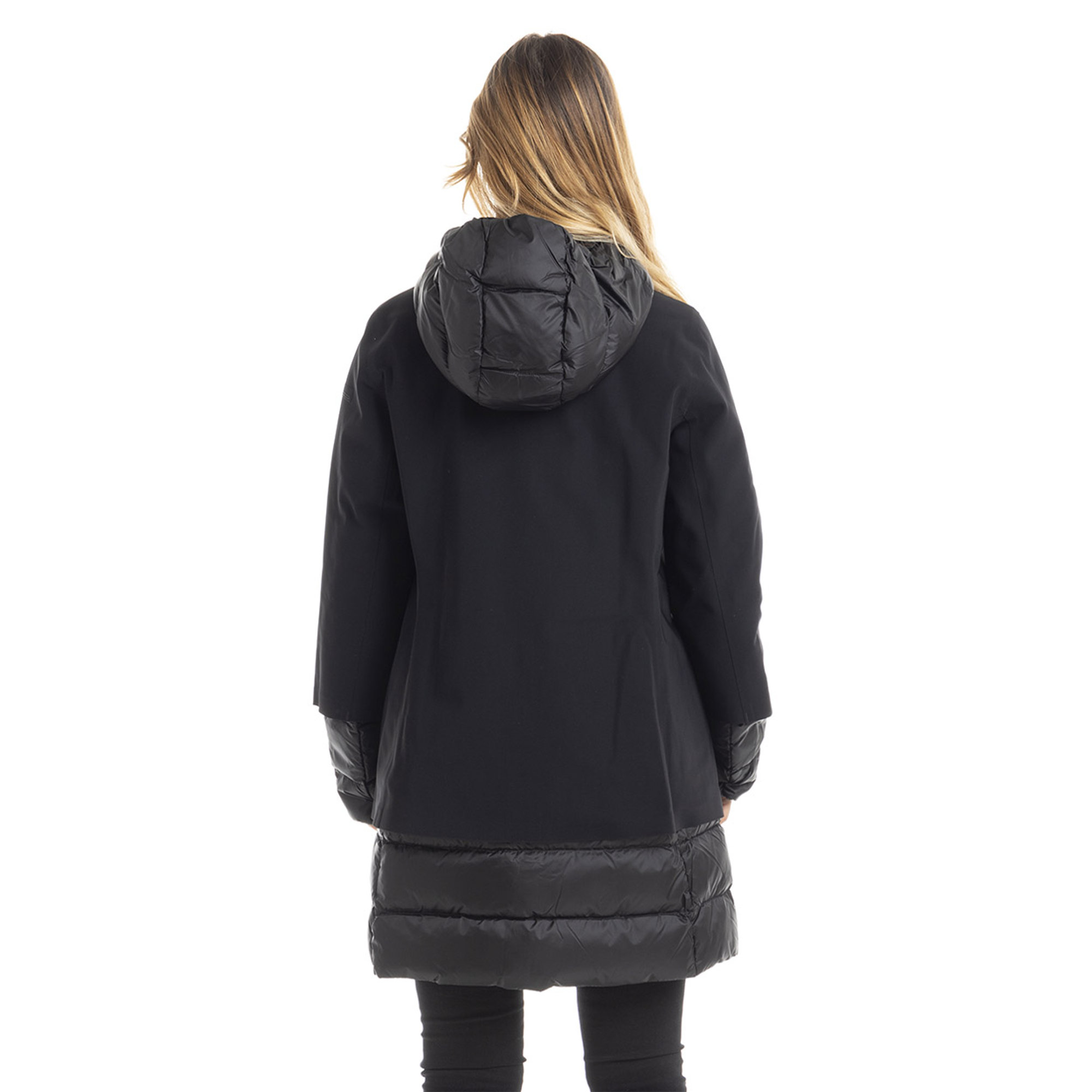 Cappotto in doppio materiale nero RRD  vista2