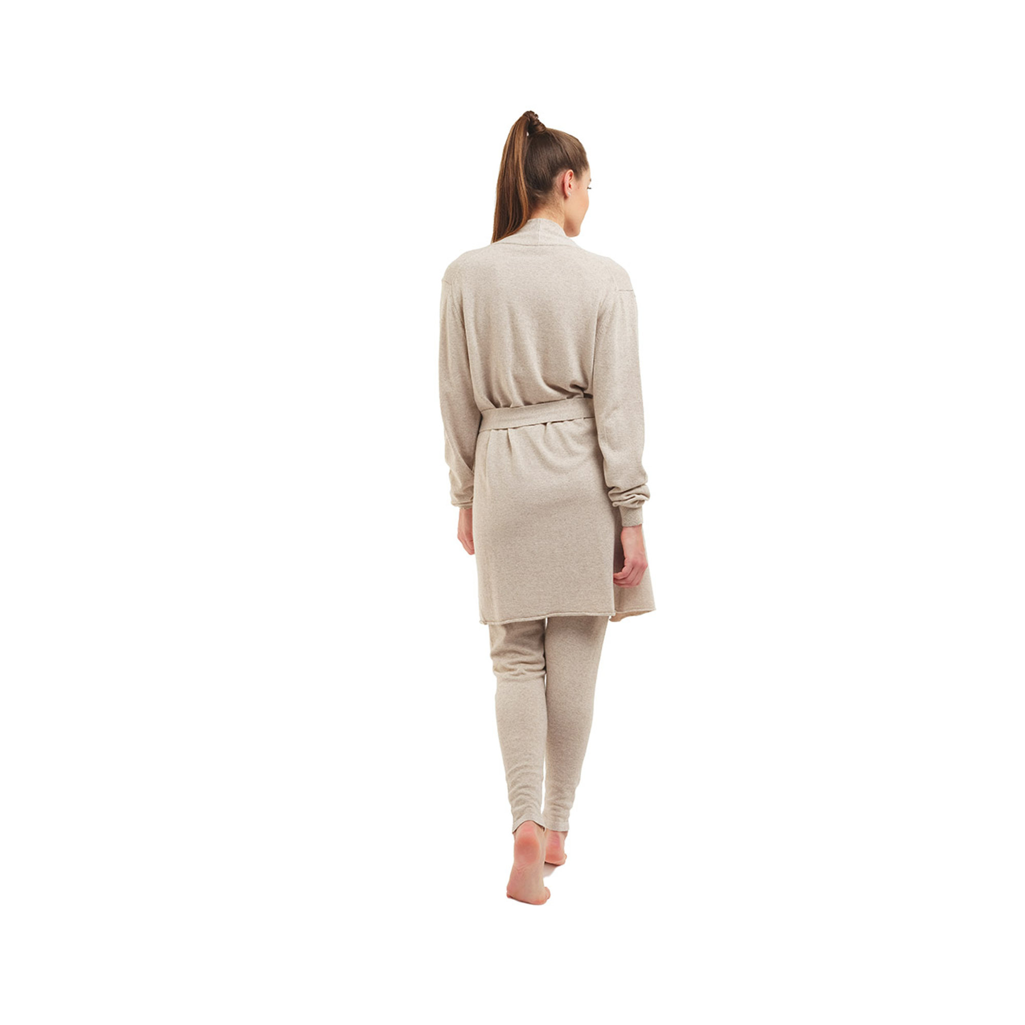 Vestaglia con cintura beige I Nobili Cashmere vista2